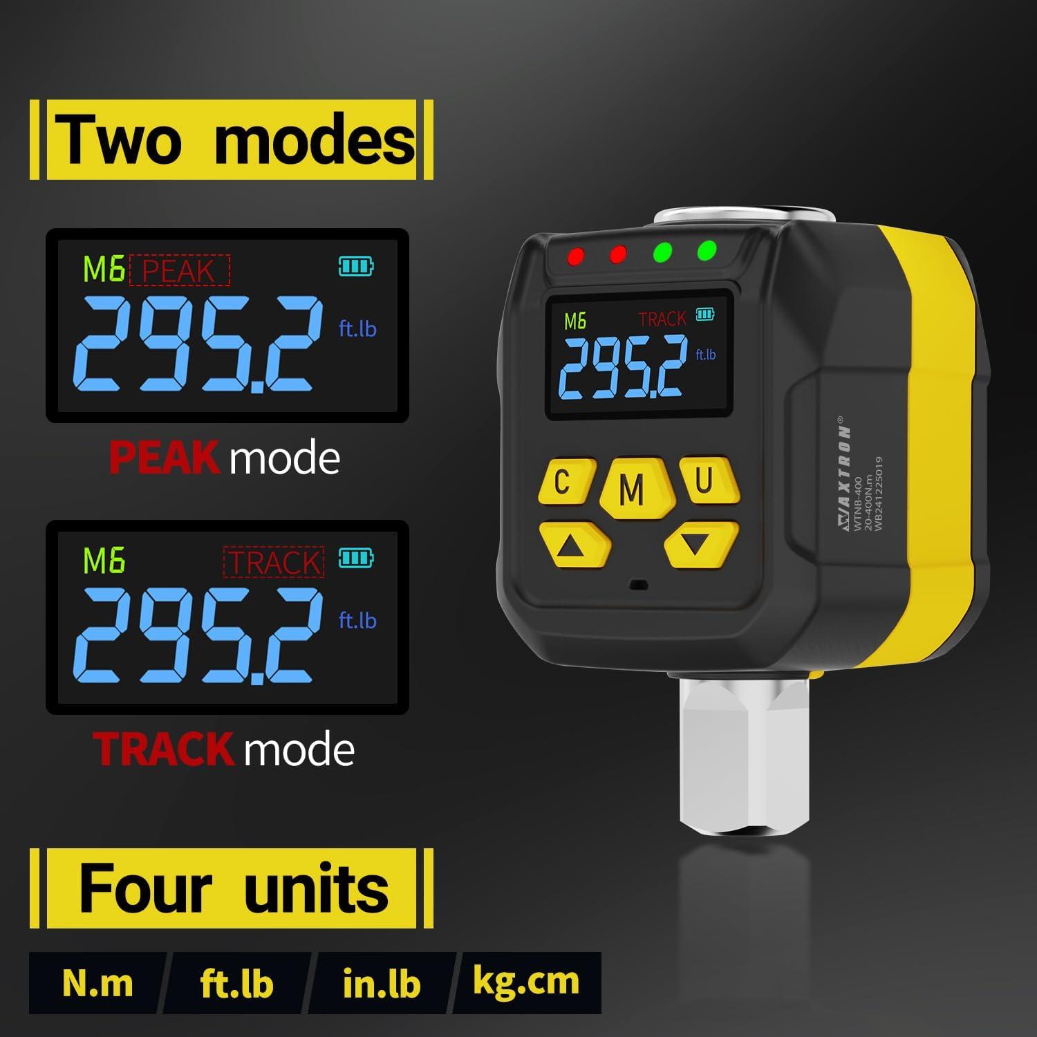 Llave de Torque Digital WAXTRON 1/2" 20-400 Nm Pantalla LCD