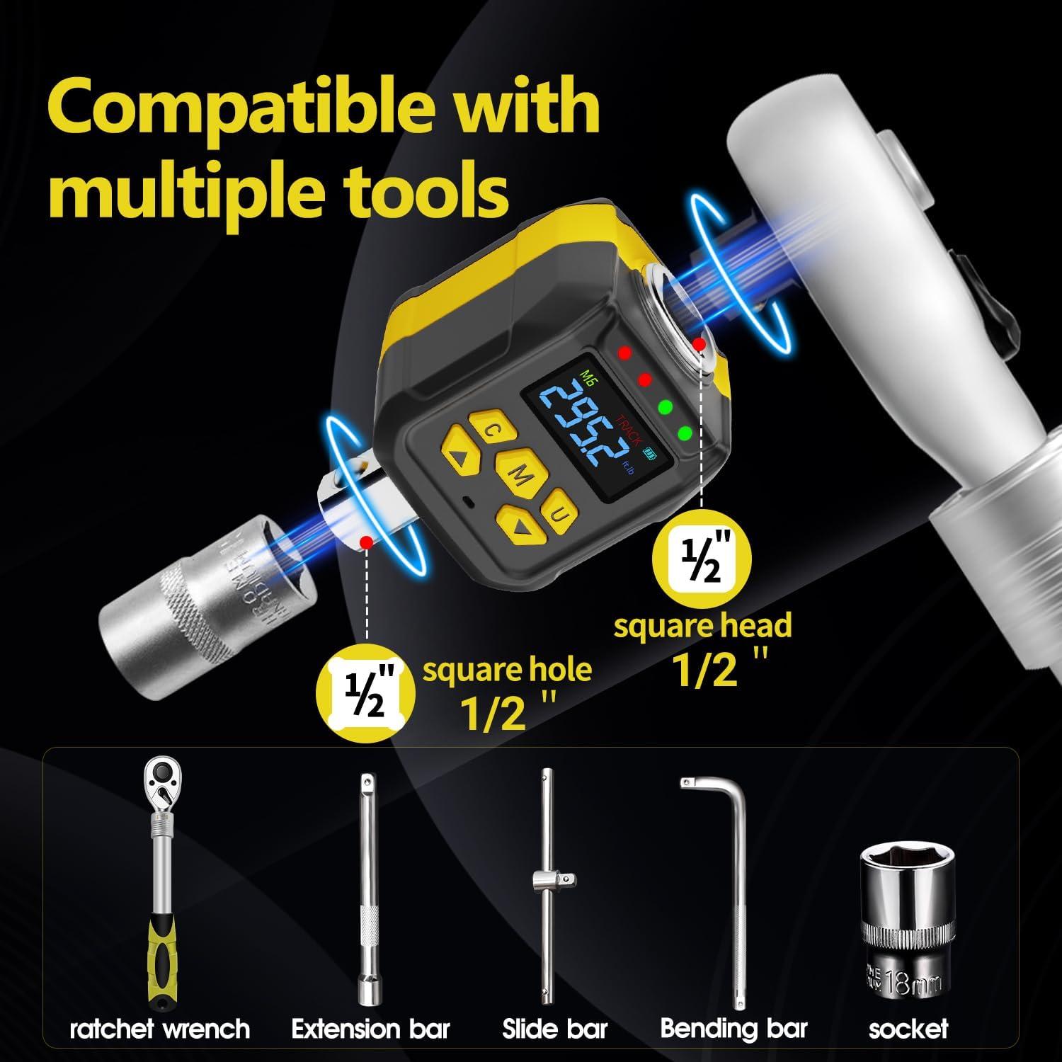 Llave de Torque Digital WAXTRON 1/2" 20-400 Nm Pantalla LCD