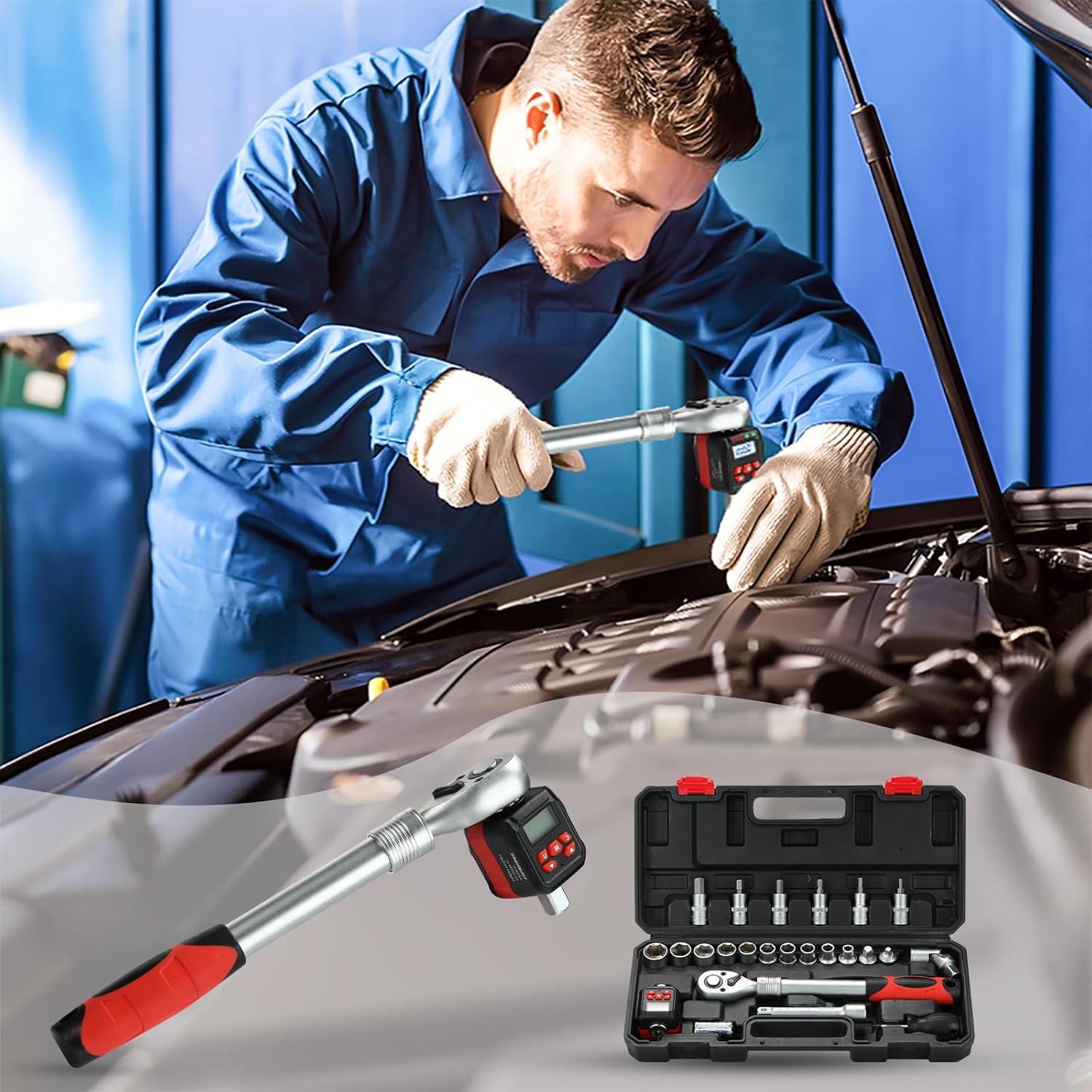 Juego de Adaptadores de Par Digital Yousnerc 1/2" 10-200 Nm