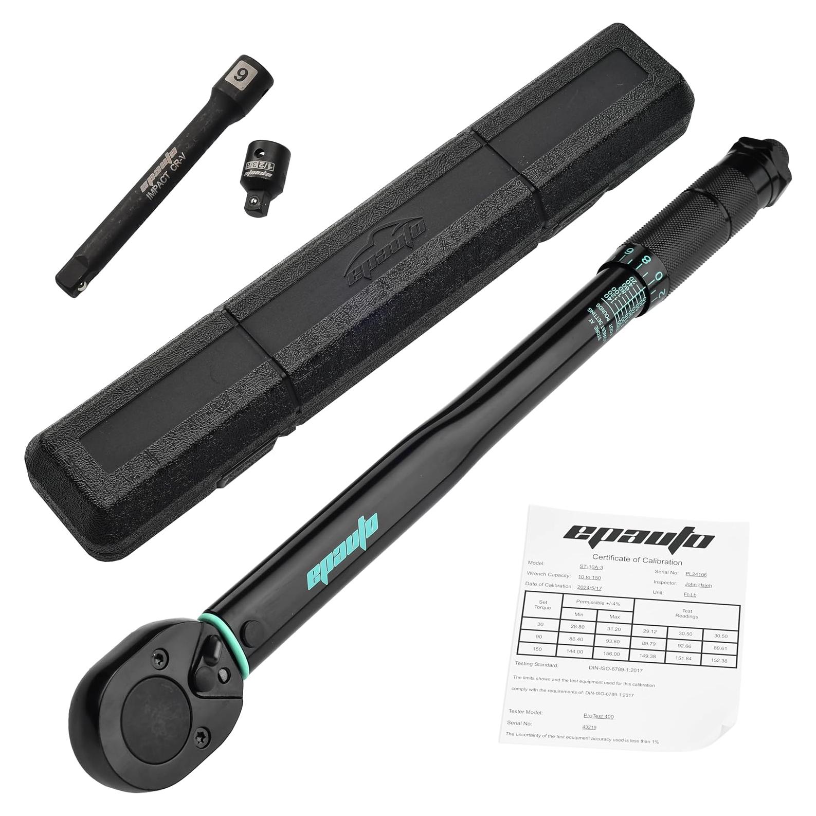 Llave de Torque Mecánica EPAuto 1/2" 13.6-203.5 N/m Negra