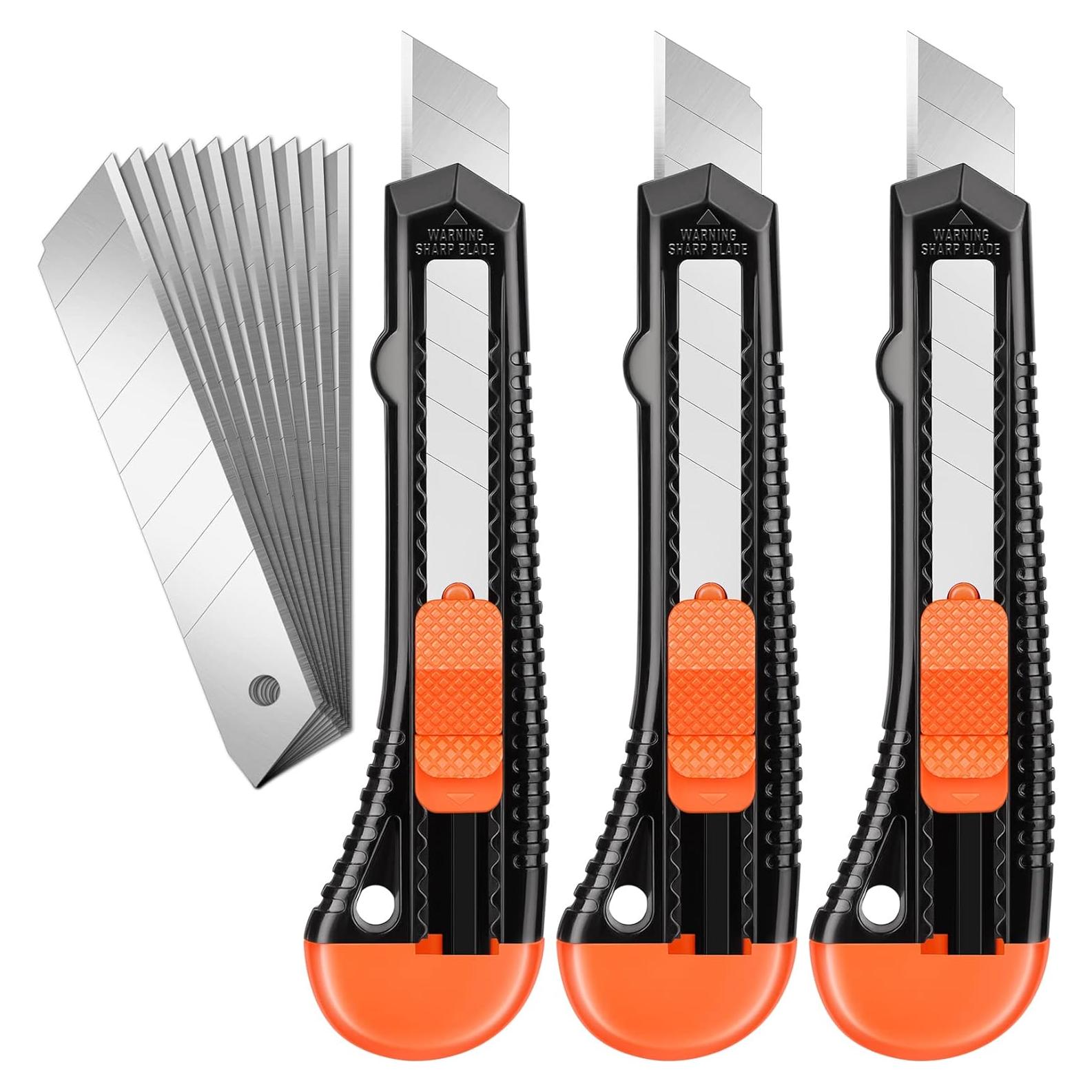 Cortador de Cajas Retráctil JOYUMY 3 Piezas con 10 Cuchillas