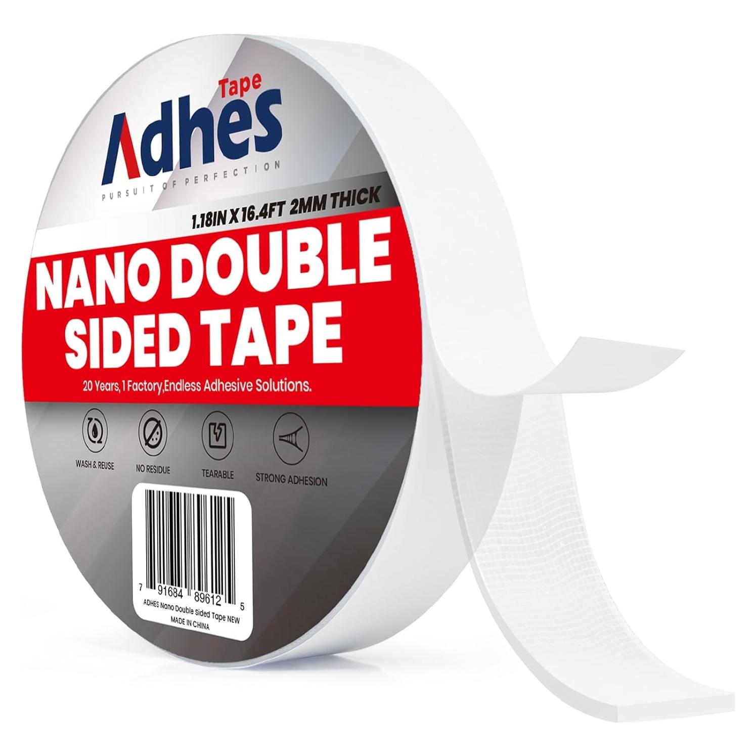 Cinta Adhesiva Doble Cara ADHES 3cm x 5m Reutilizable y Fuerte