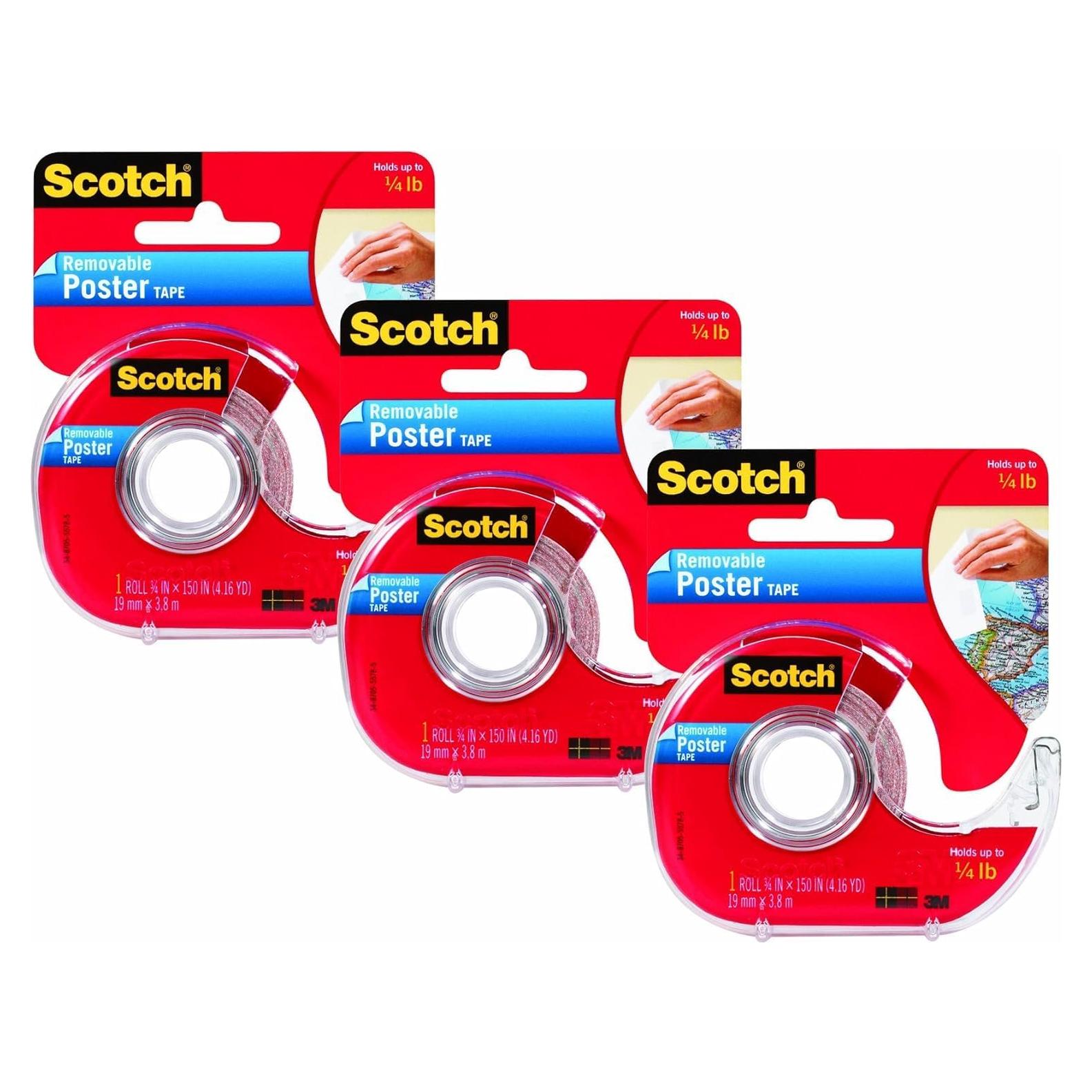 Cinta Removible Doble Cara Scotch 1.9 x 381 cm, Paquete de 3