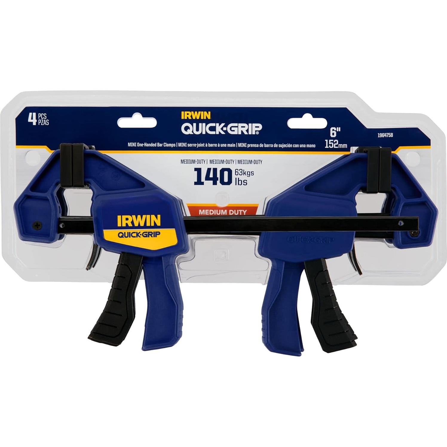 Abrazaderas Mini Bar IRWIN QUICK-GRIP 4 Paquete 15.24 cm