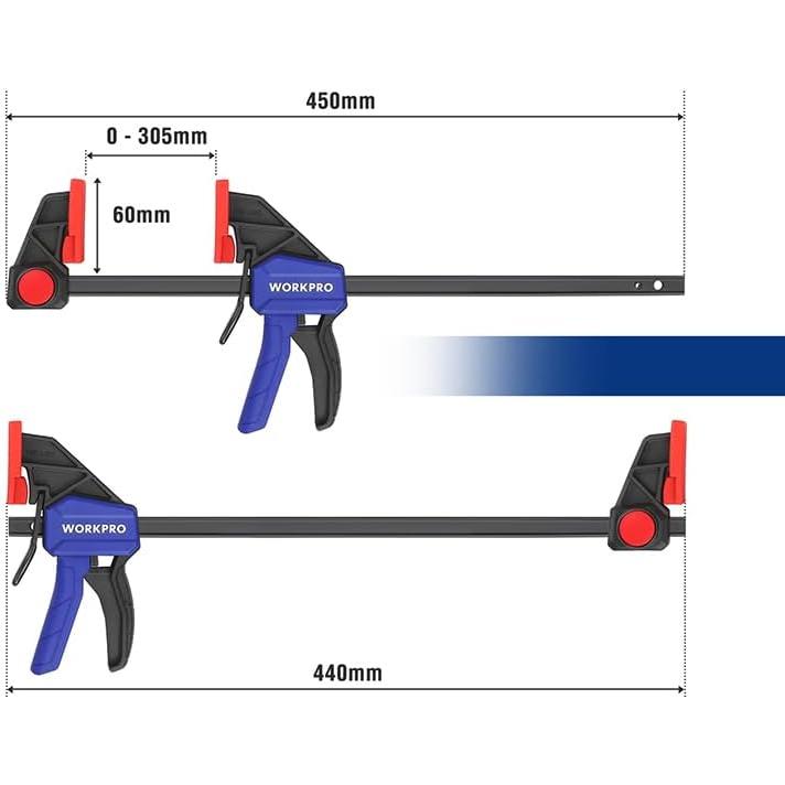 Abrazaderas de Carpintería WORKPRO 12" 2-Pack 150LBS