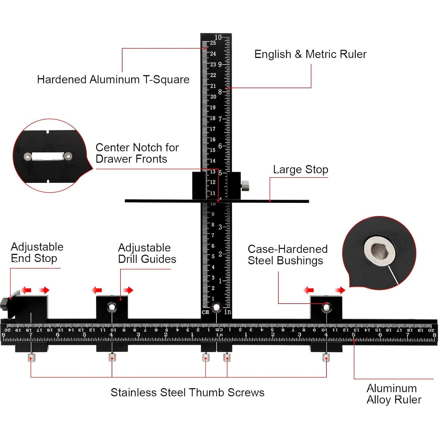 Plantilla de Perforación Ajustable GAINNEER para Gabinetes