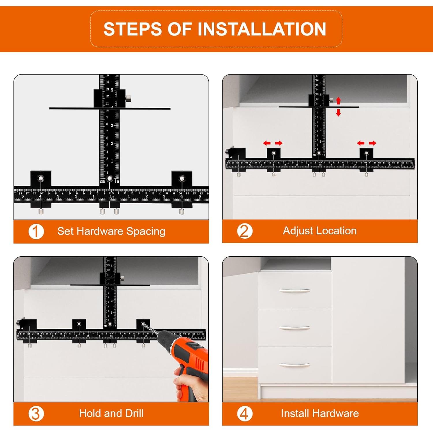 Plantilla de Perforación Ajustable GAINNEER para Gabinetes