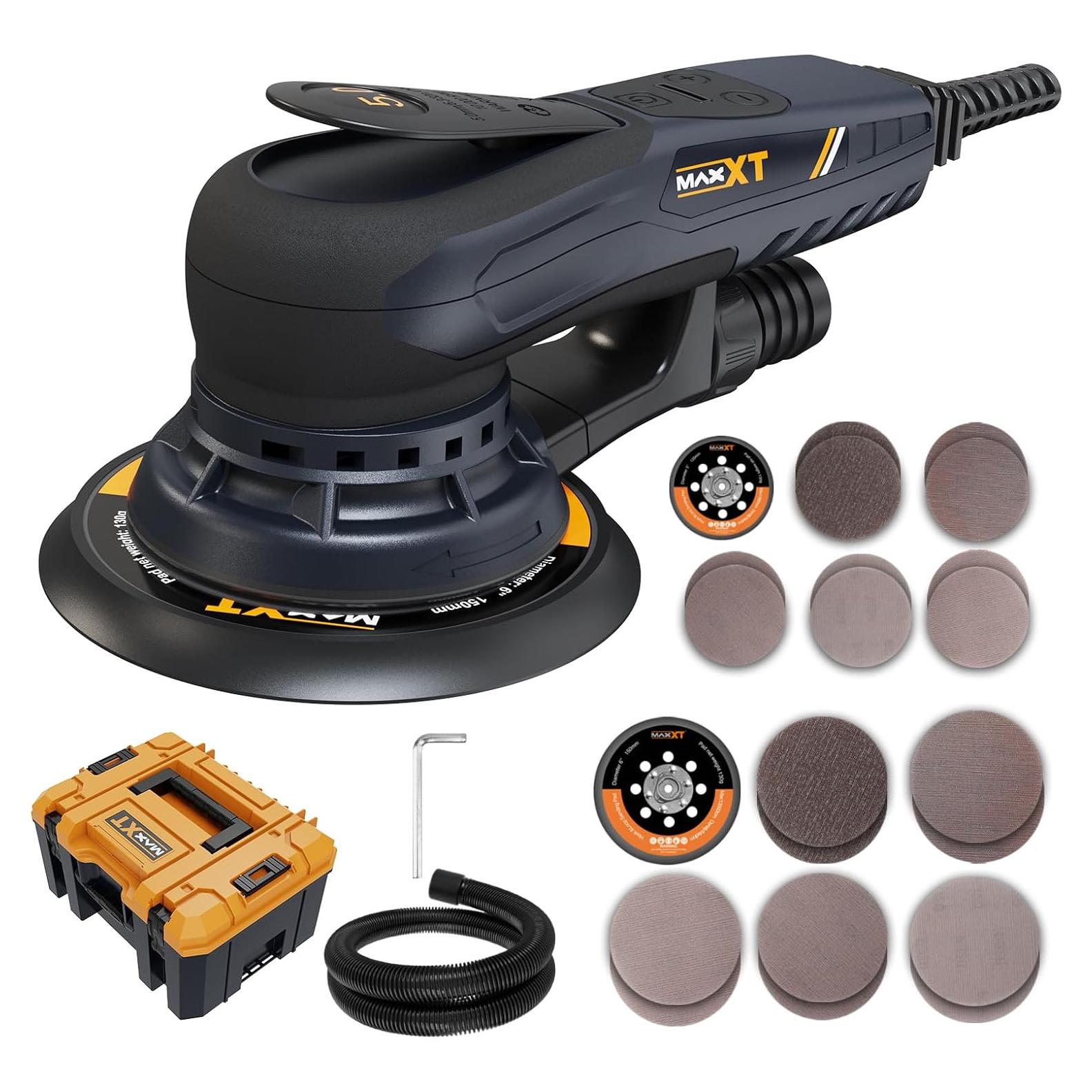 Lijadora Orbital Aleatoria Eléctrica MAXXT 350W 5mm con Estuche