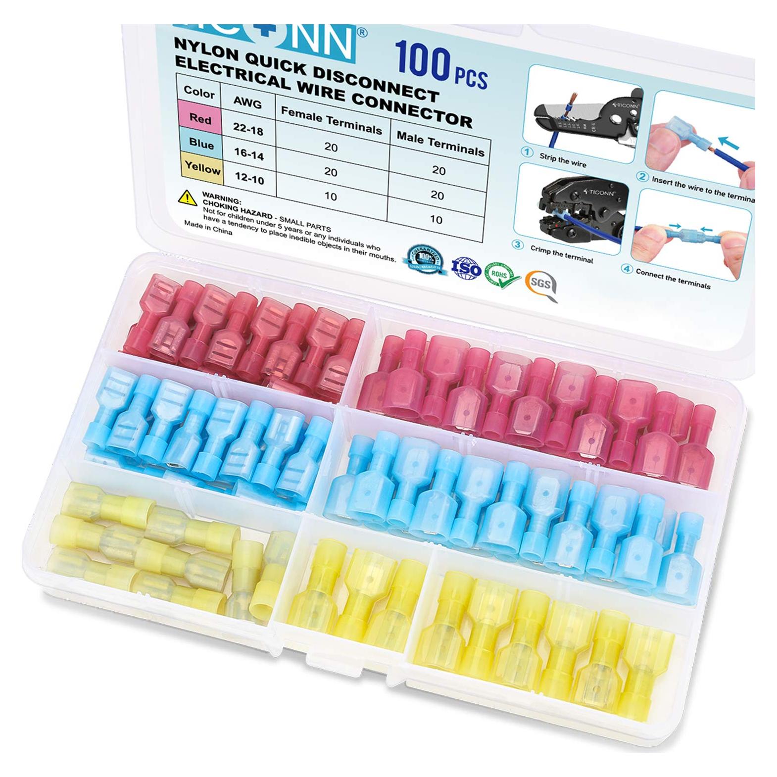 Kit de 100 Conectores de Desconexión Rápida TICONN Nylon