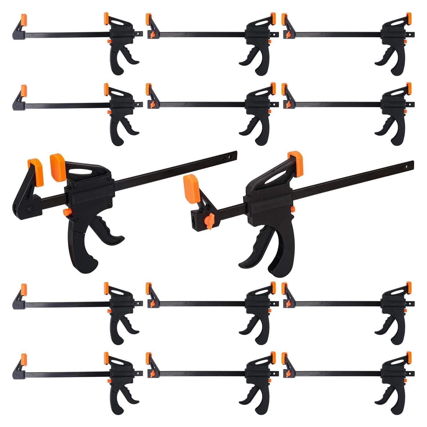 Juego de 14 Abrazaderas de Barra 10 cm Biugaaufai Naranja