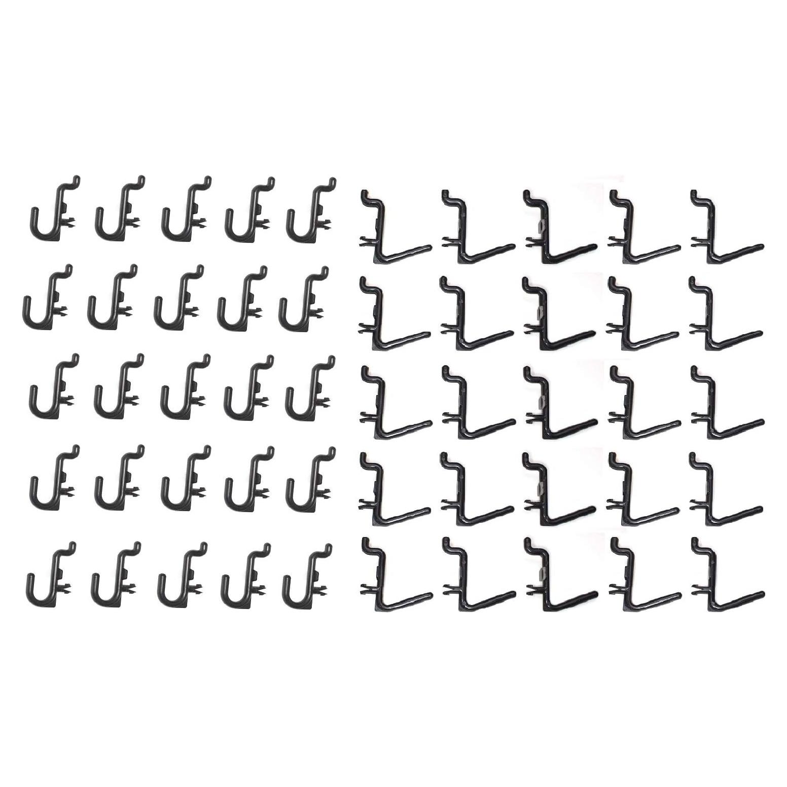 Kit de Ganchos de Plástico Negro JSP 50 Piezas Estilo J y L