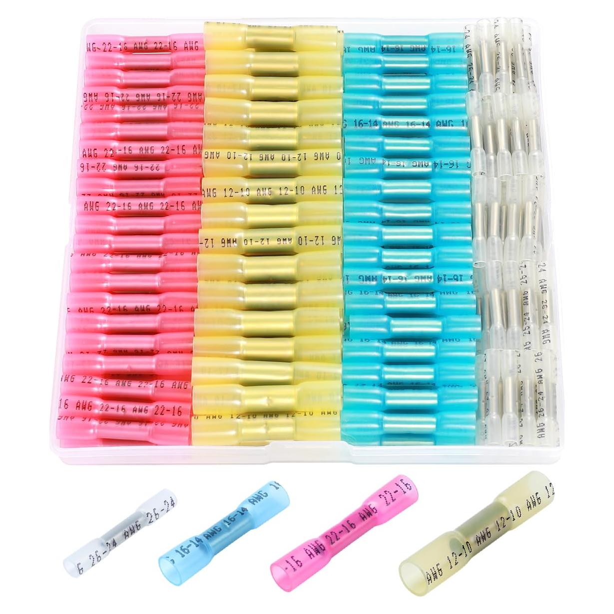 Kit de Conectores Termorretráctiles VAMRONE 140Pcs 26-10 AWG