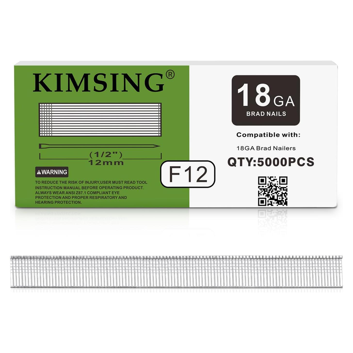 Clavos Brad Galvanizados Kimsing F12 18GA 12mm 5000 Piezas