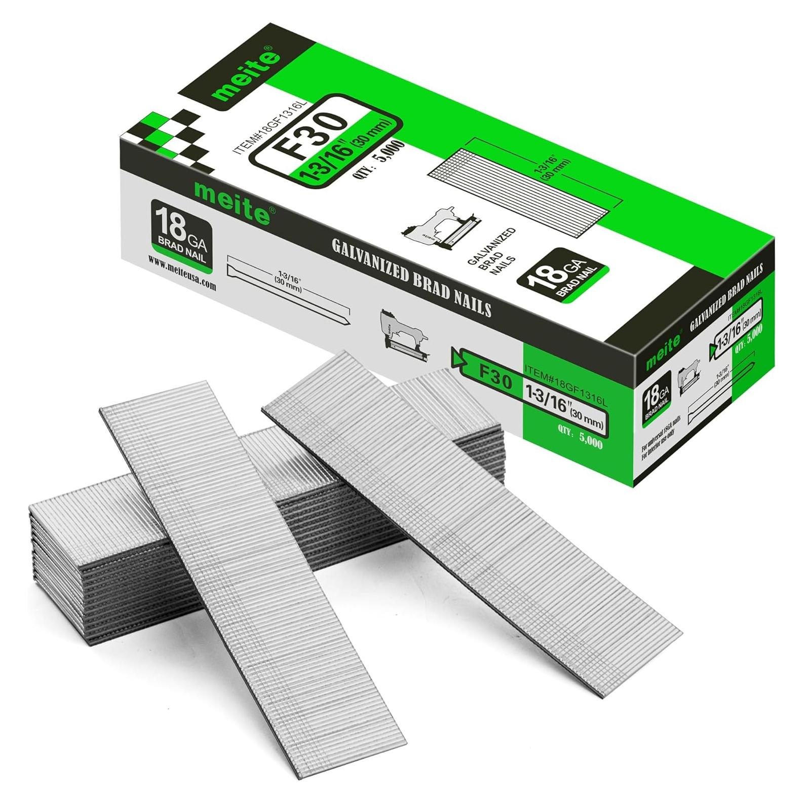 Clavos Brad Galvanizados Meite 18GA 1.15kg 5000 Unidades