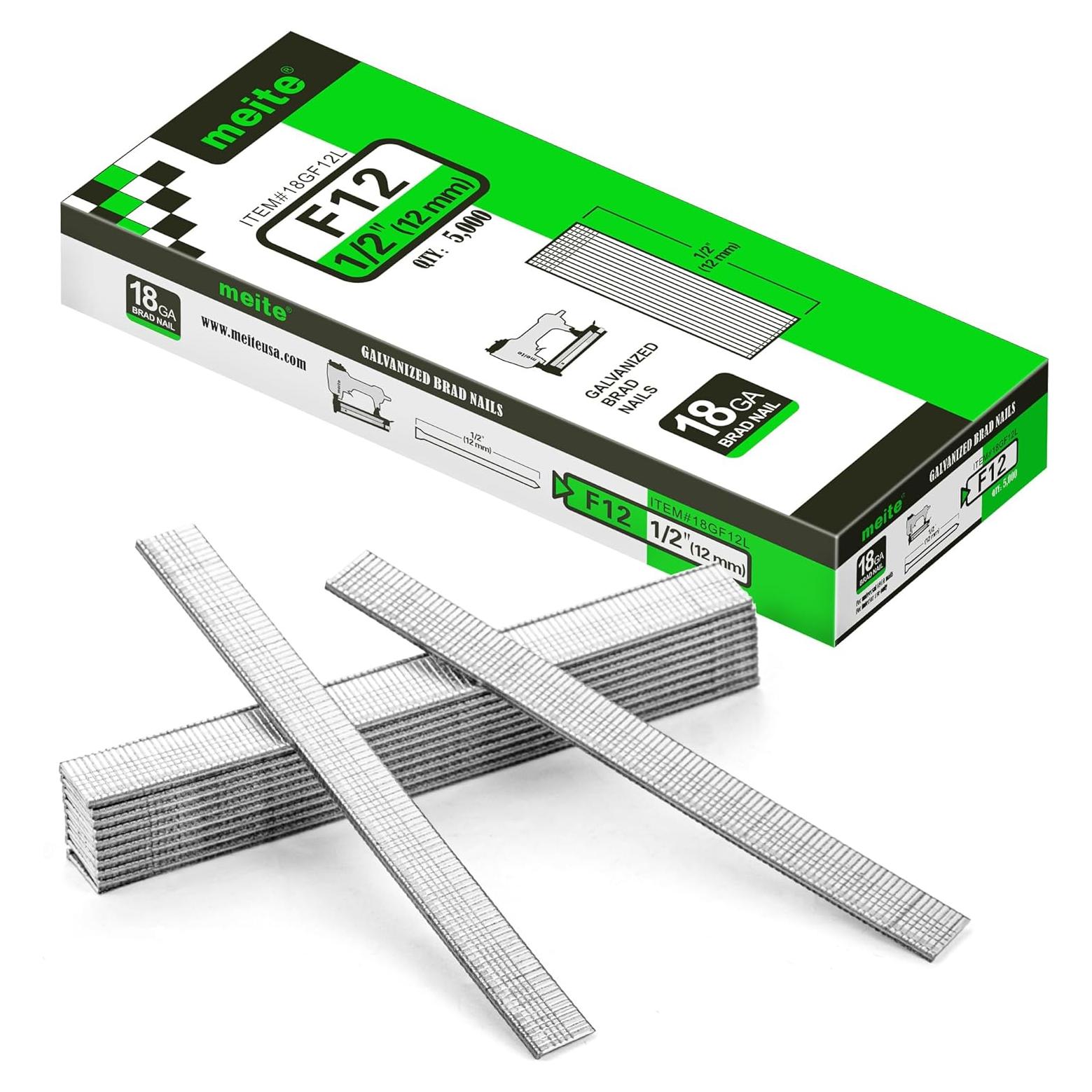 Clavos Brad Galvanizados Meite 18GA 1/2" 5000 Unidades