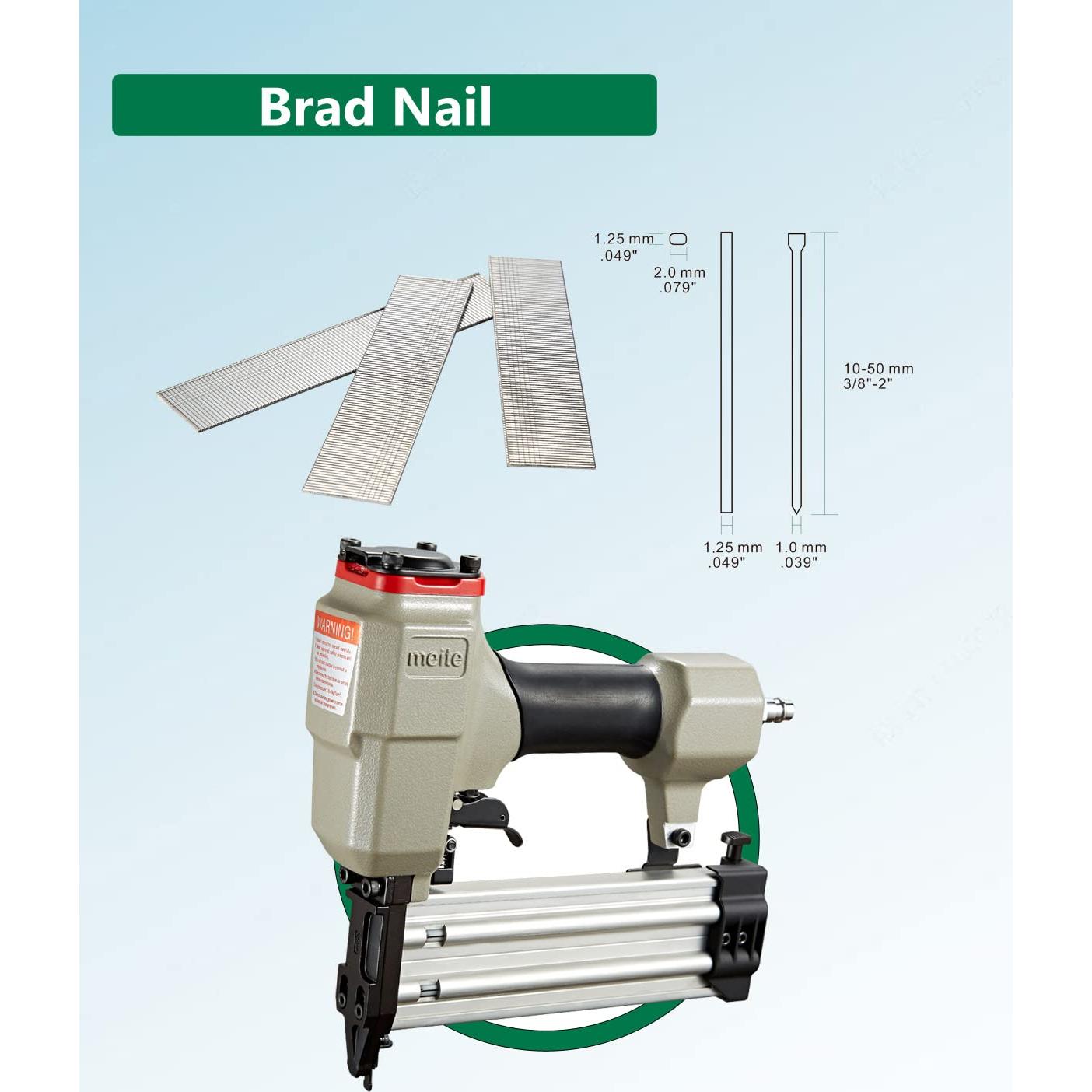 Clavos Brad Galvanizados Meite 18GA 5,000 Unidades 5.08cm