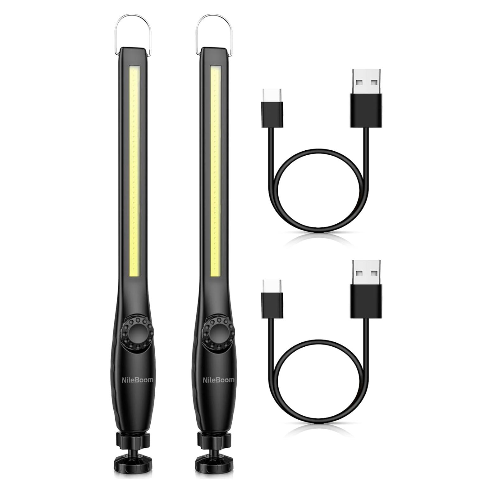 Luz de Trabajo LED NileBoom 800 Lúmenes Recargable 2 Pack