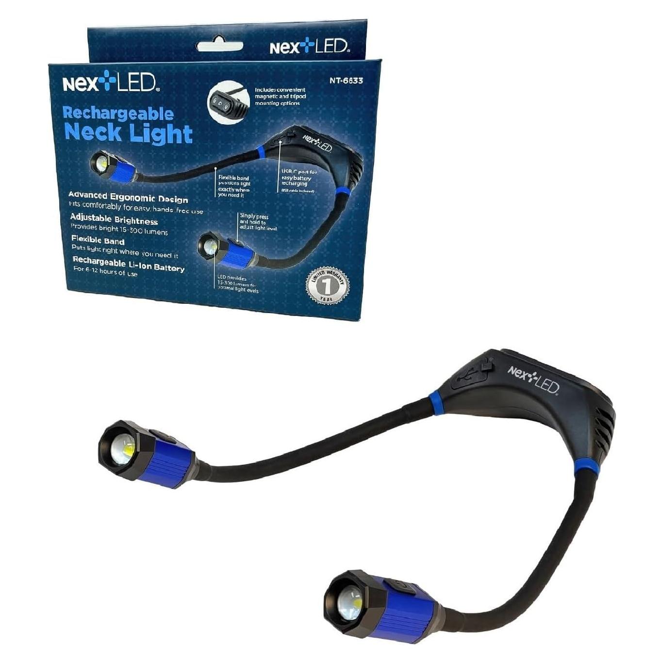 Luz de Trabajo de Cuello Recargable NextLED NT-6633 IPX4 2000mAh