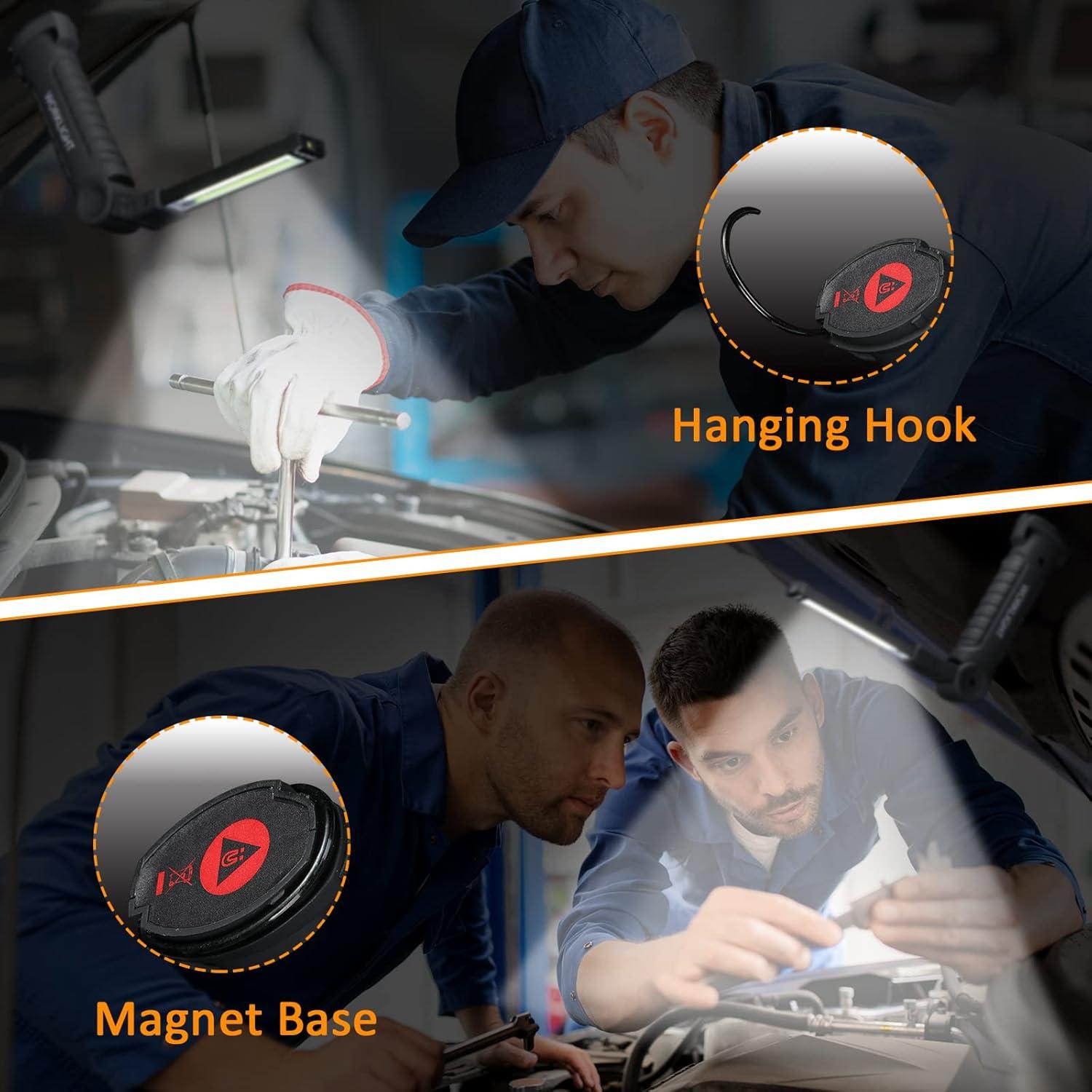 Linterna LED Recargable Mudder 6 Pcs con Base Magnética 360°