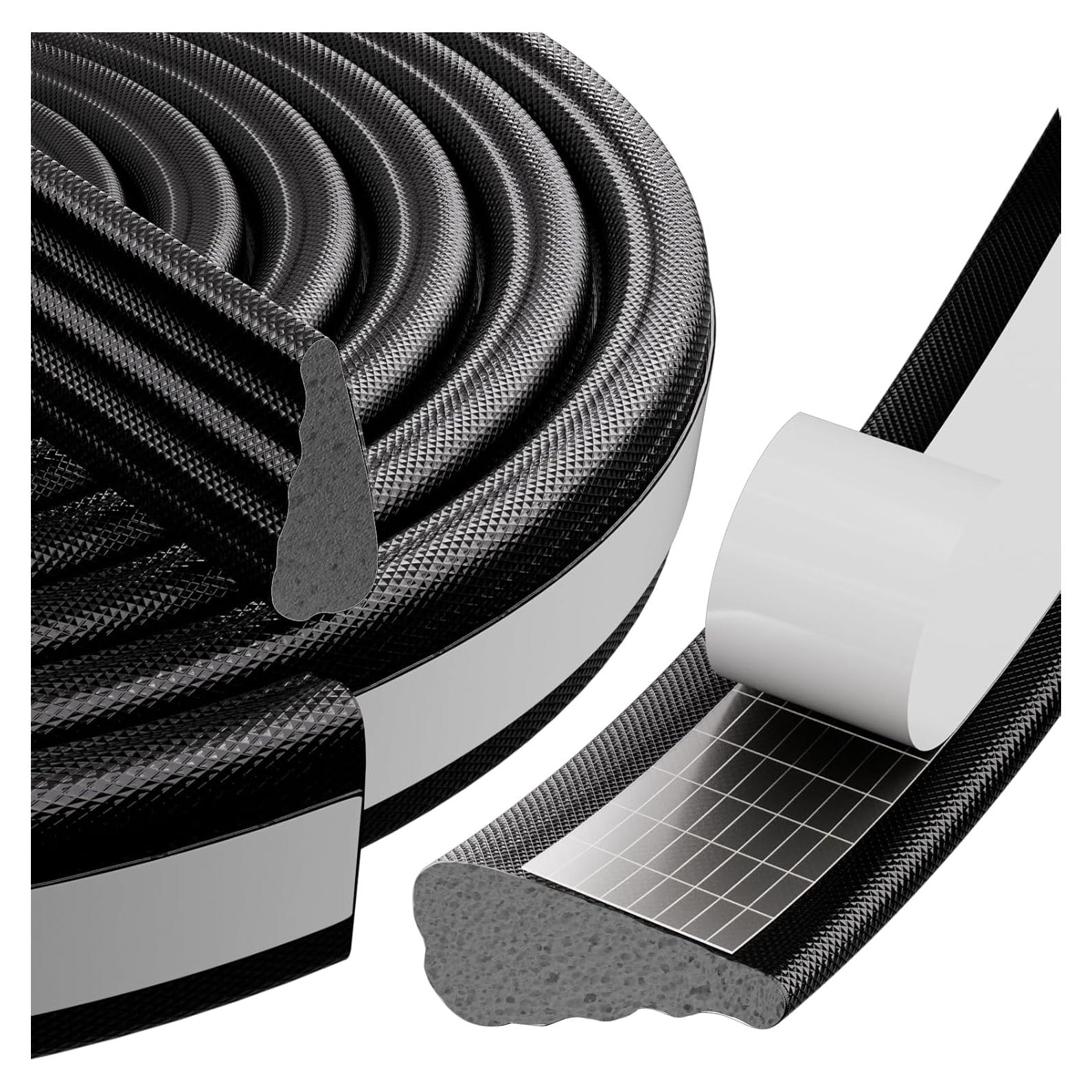 Tira de Sellado Aislante MUSRCYIO 196 cm Negra para Puertas y Ventanas