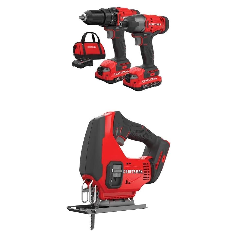 Kit de Taladro Inalámbrico Craftsman 20V con Sierra de Calar