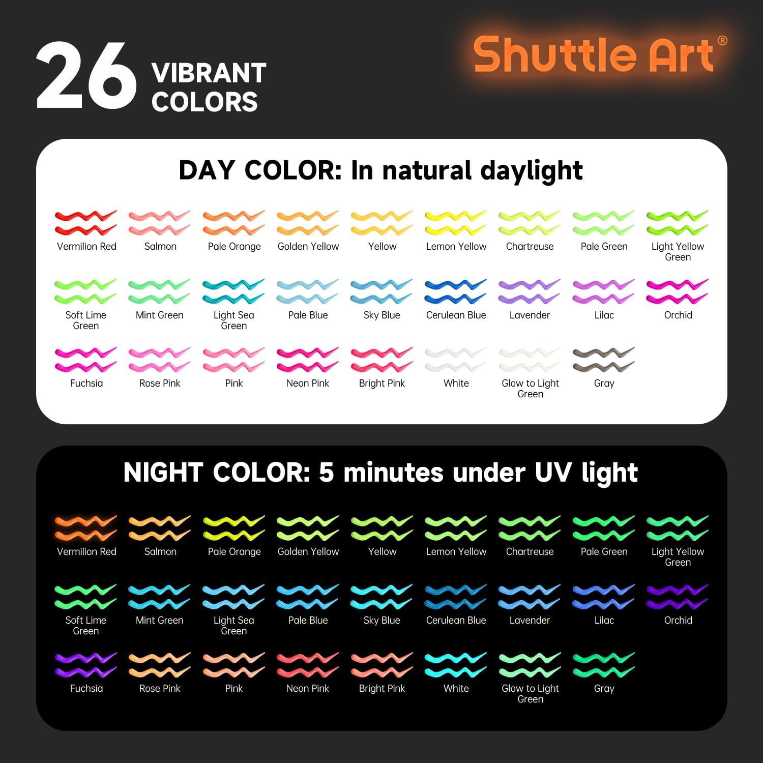 Pintura 3D para Tela Shuttle Art, 26 Colores Brillantes