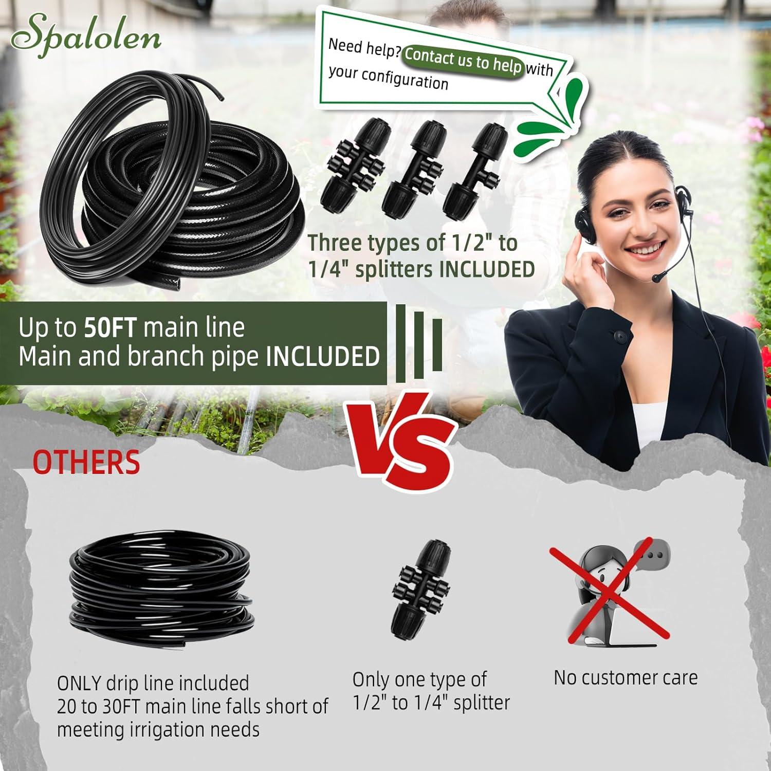 Sistema de Riego por Goteo Spalolen 100 pies Ajustable