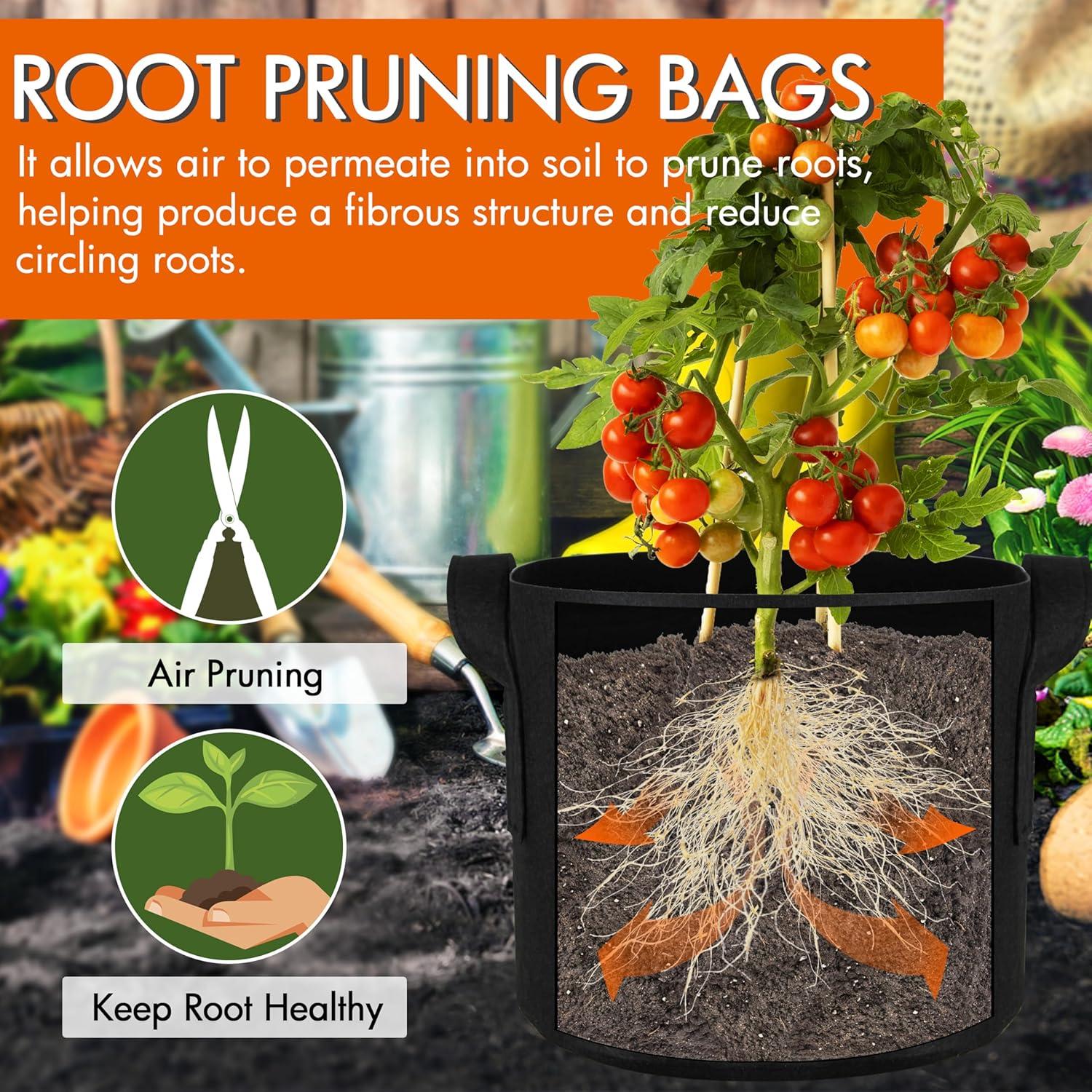 Bolsas de Cultivo Gardzen 10-Pack 5 Galones Tela Aerada