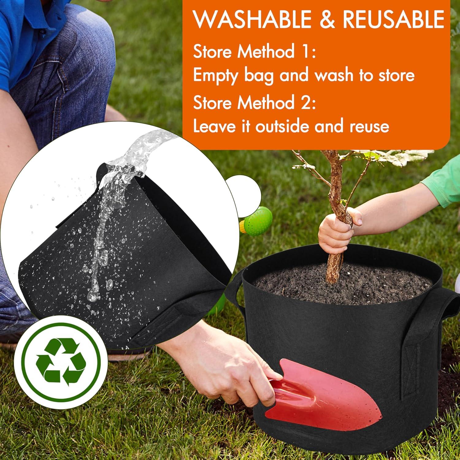 Bolsas de Cultivo Gardzen 10-Pack 5 Galones Tela Aerada