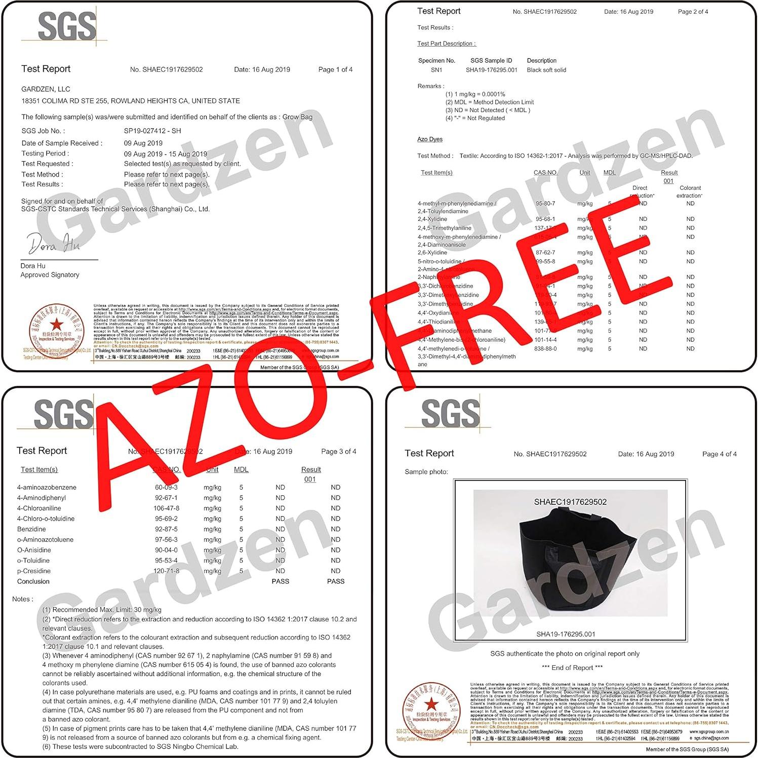 Bolsas de Cultivo Gardzen 10-Pack 5 Galones Tela Aerada