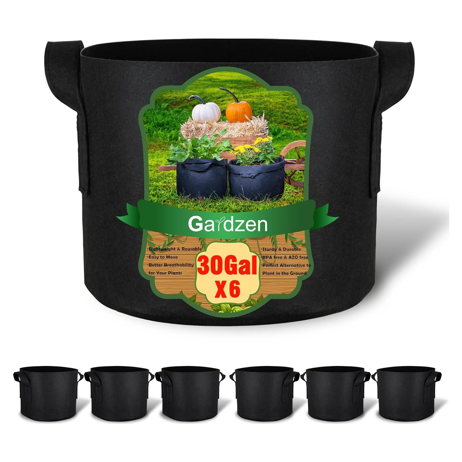 Bolsas de Cultivo Gardzen 30 Galones 6-Pack Tela Aerada