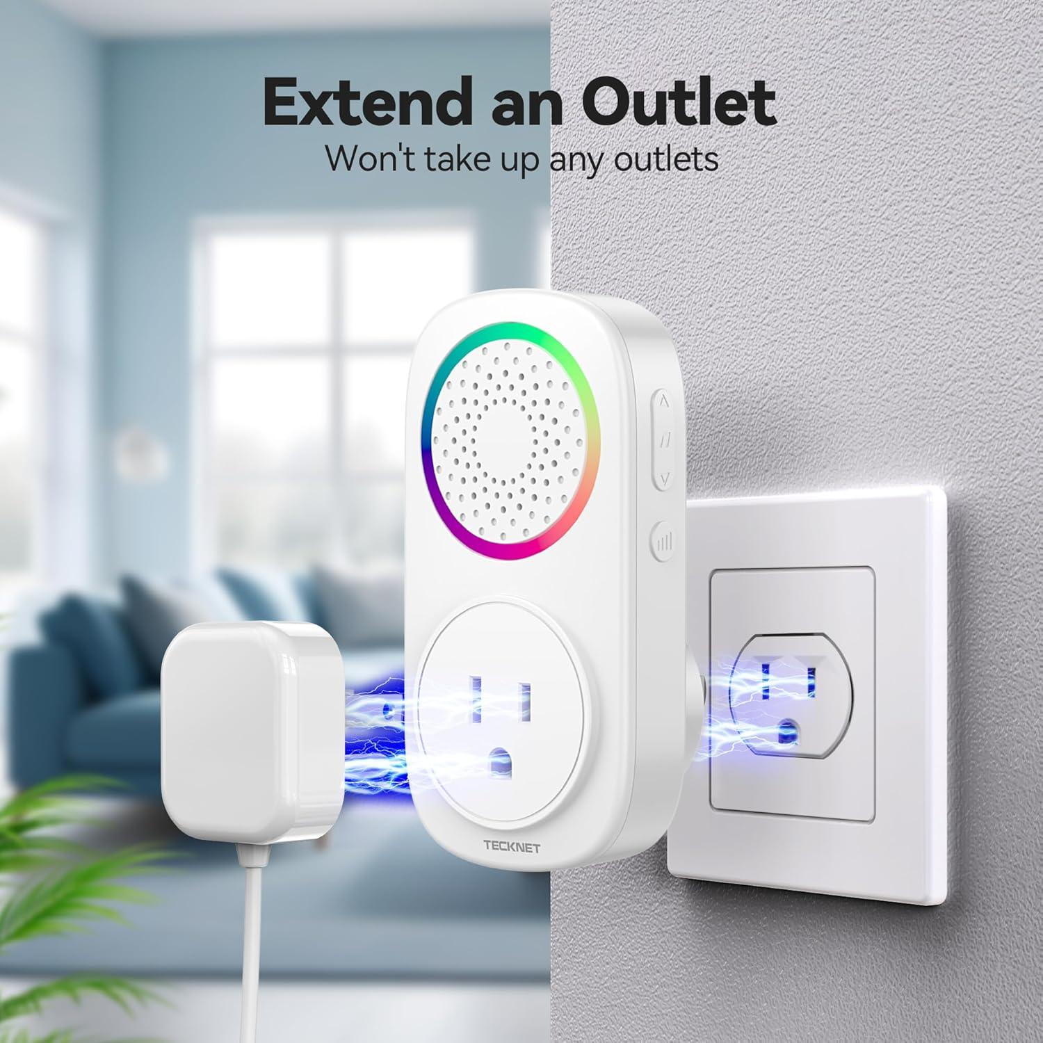 Timbre Inalámbrico Autopropulsado TECKNET - 60 Melodías, IP66