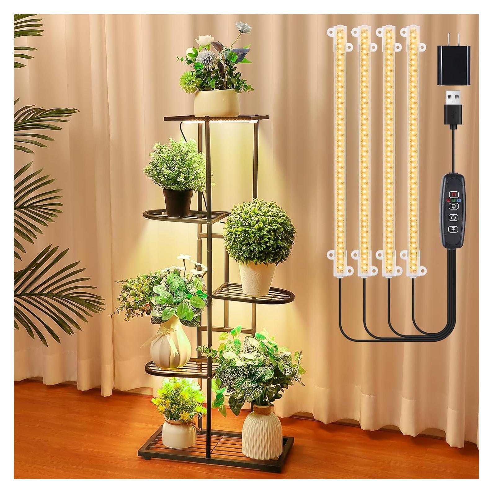 Soporte para Plantas Feekoon 5 Niveles con Luces LED Espectro Completo