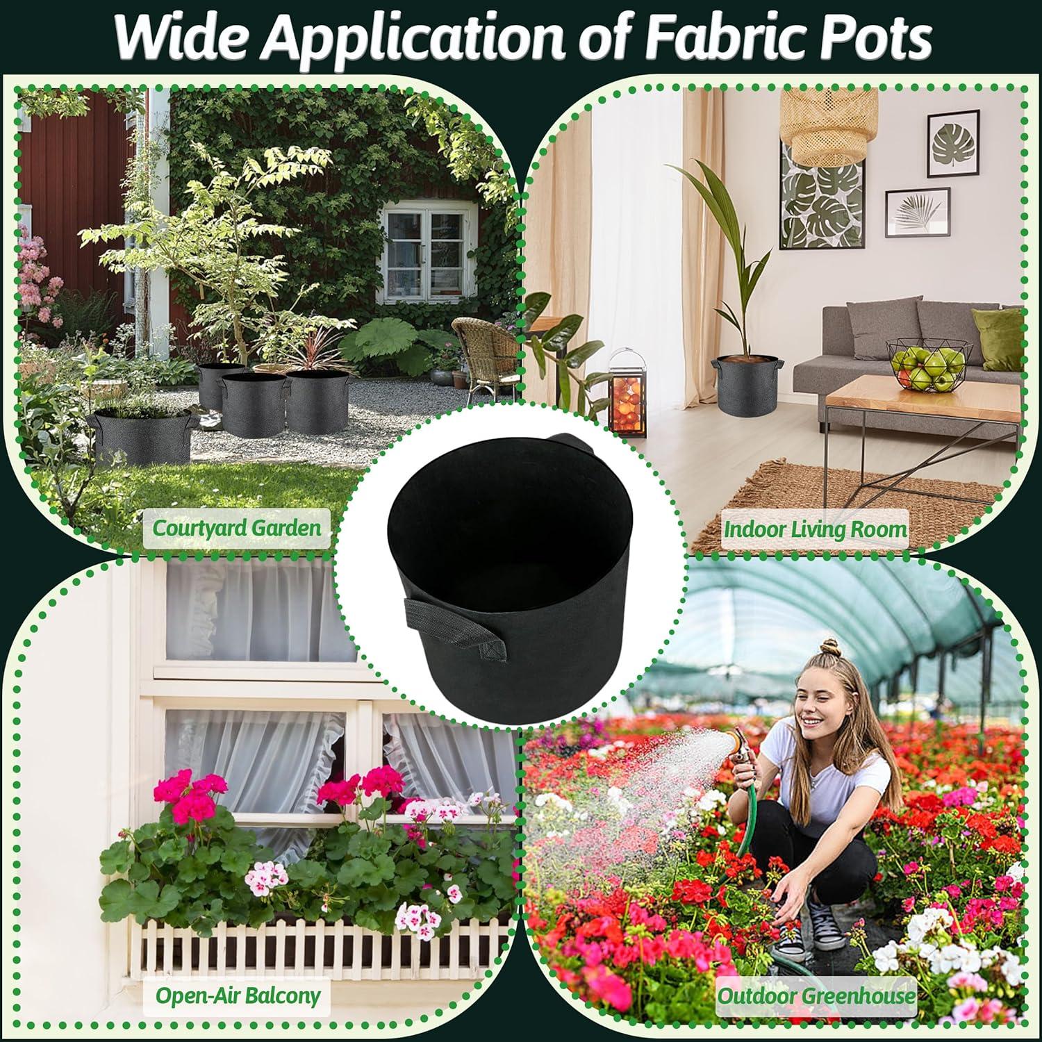 5 Bolsas de Crecimiento de Plantas 19L Lucdnc - Tela Transpirable