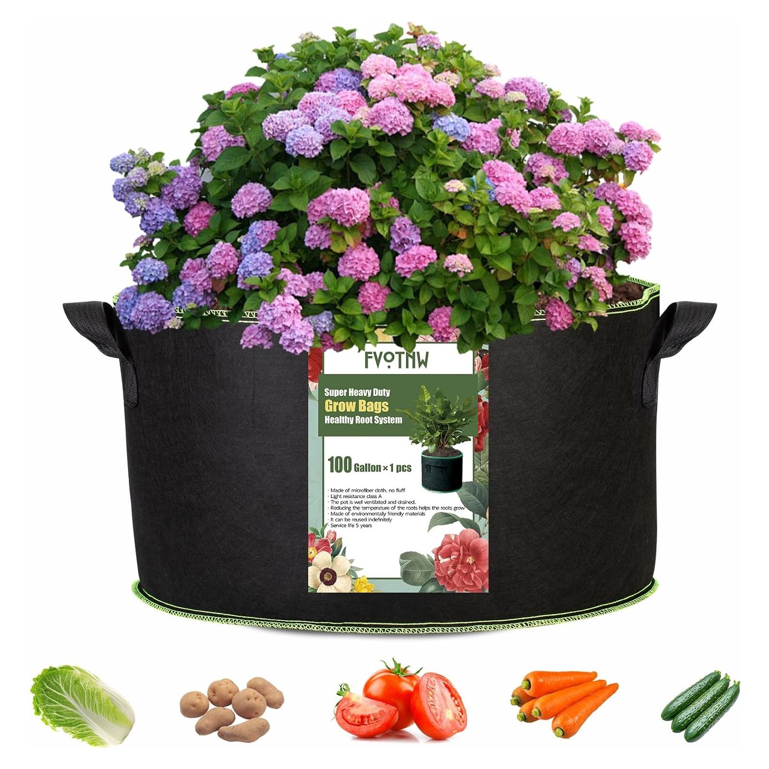 Bolsas de Crecimiento FVOTNW 100 Galones para Jardín