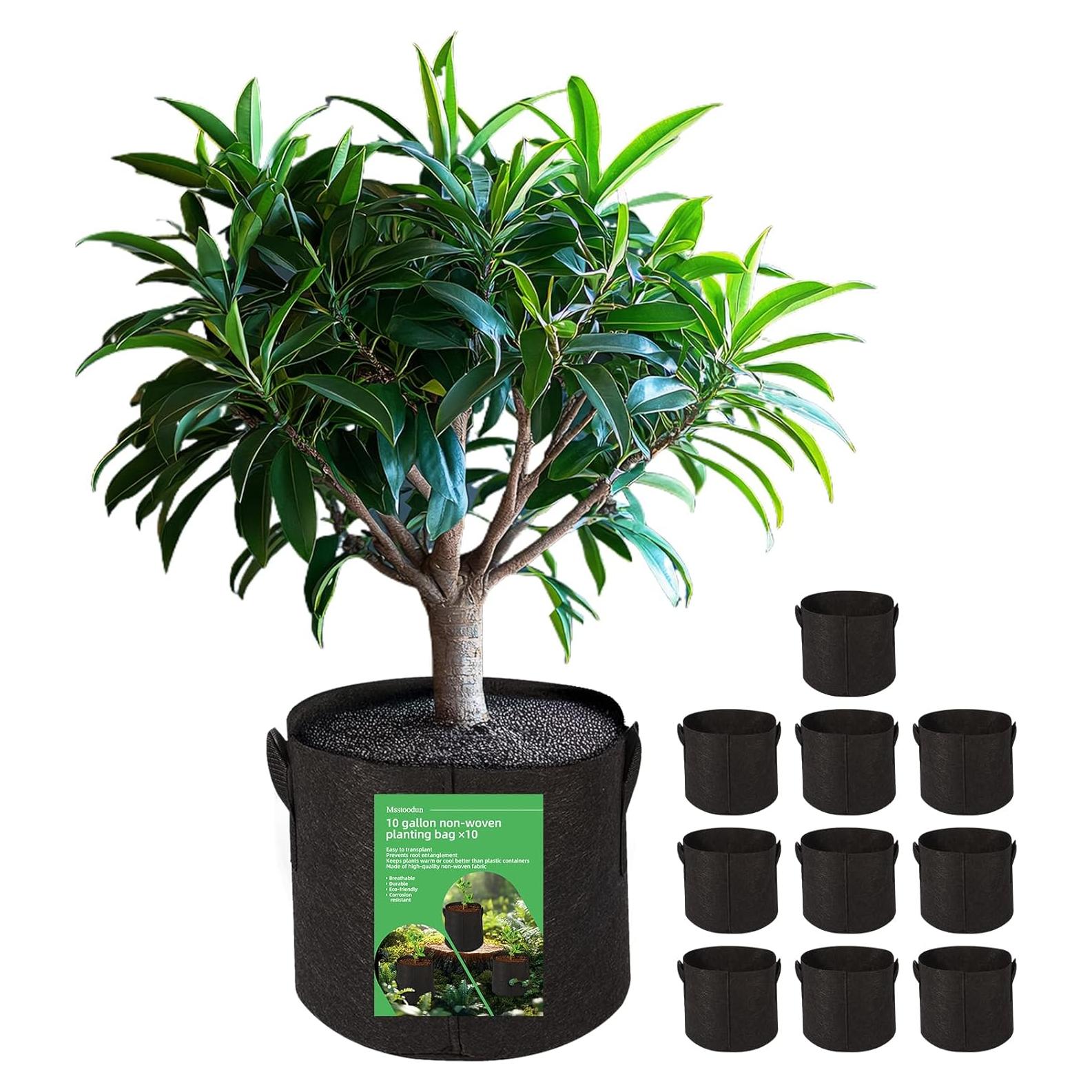 Paquete de 10 Bolsas de Cultivo de Tela Msstoodun 37.85L