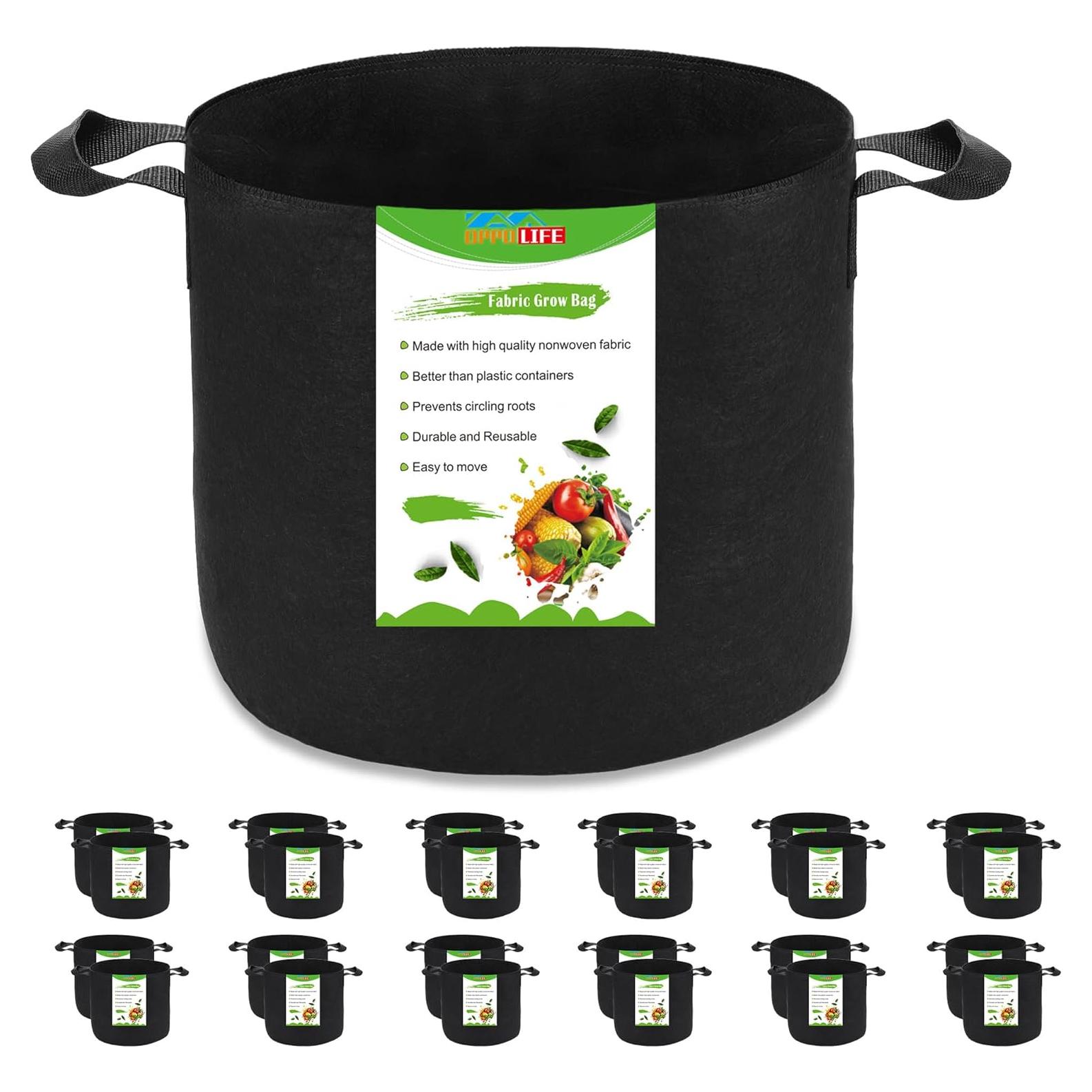 Paquete de 24 macetas de tela 3 Galones OPPOLIFE para jardín