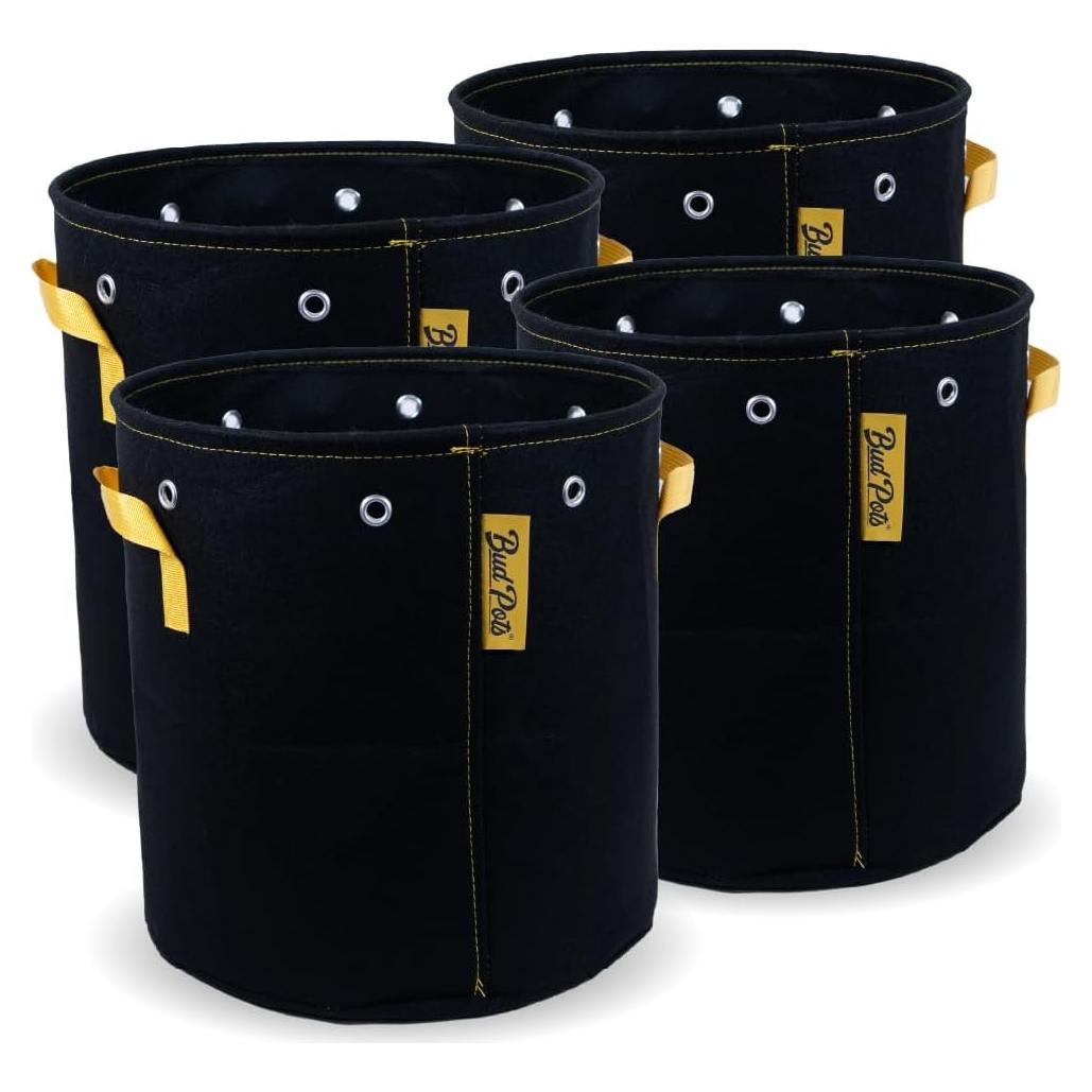 Macetas de Tela BudTrainer 7 Galones - Paquete de 4 - Reutilizables