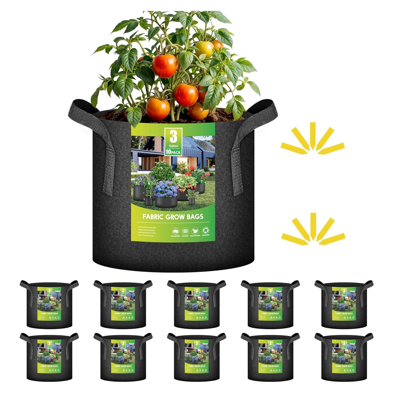 Bolsas de Cultivo iPower 10 Paquete 11.36L Tela No Tejida