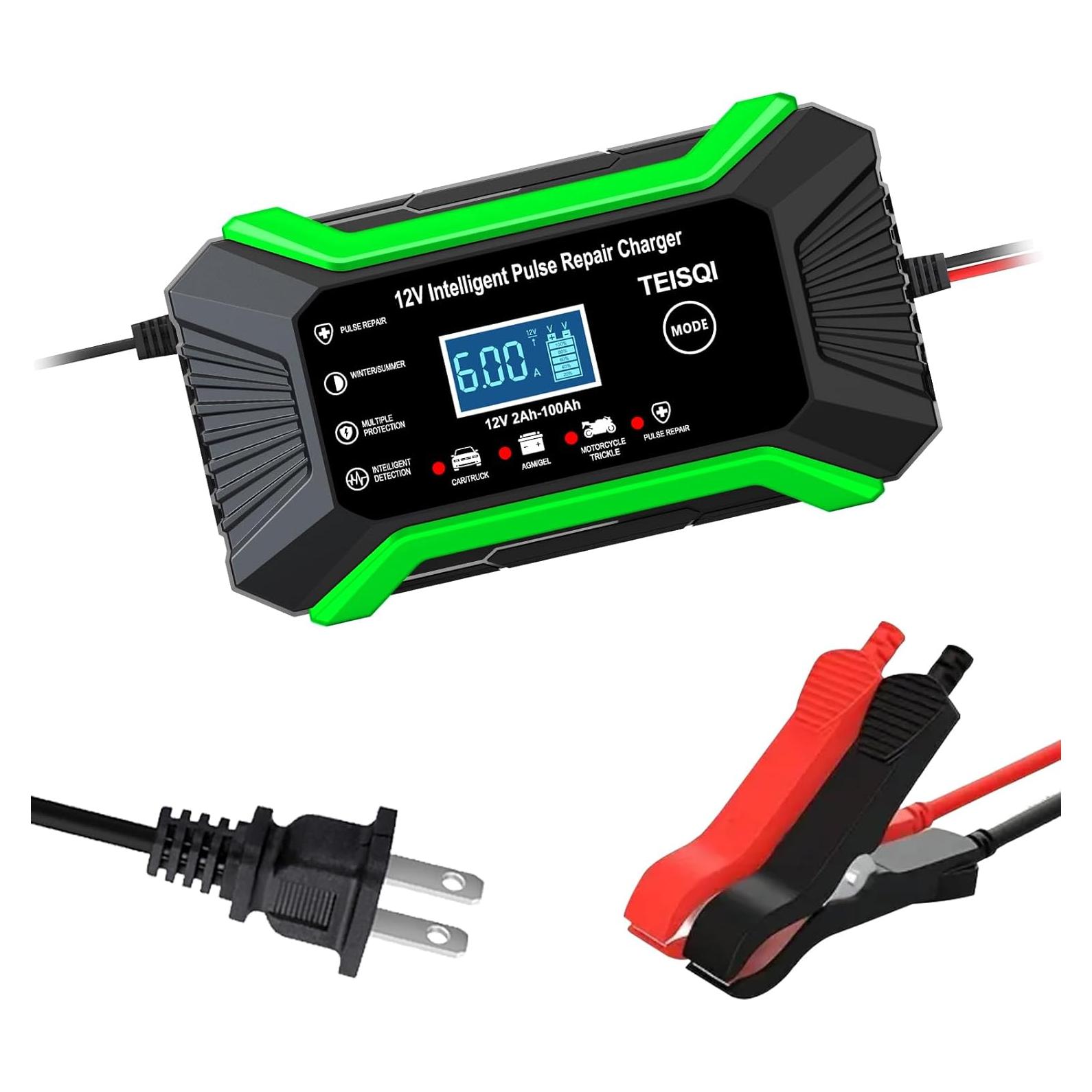 Cargador de Batería TEISQI 12V 6A Inteligente Mantenimiento