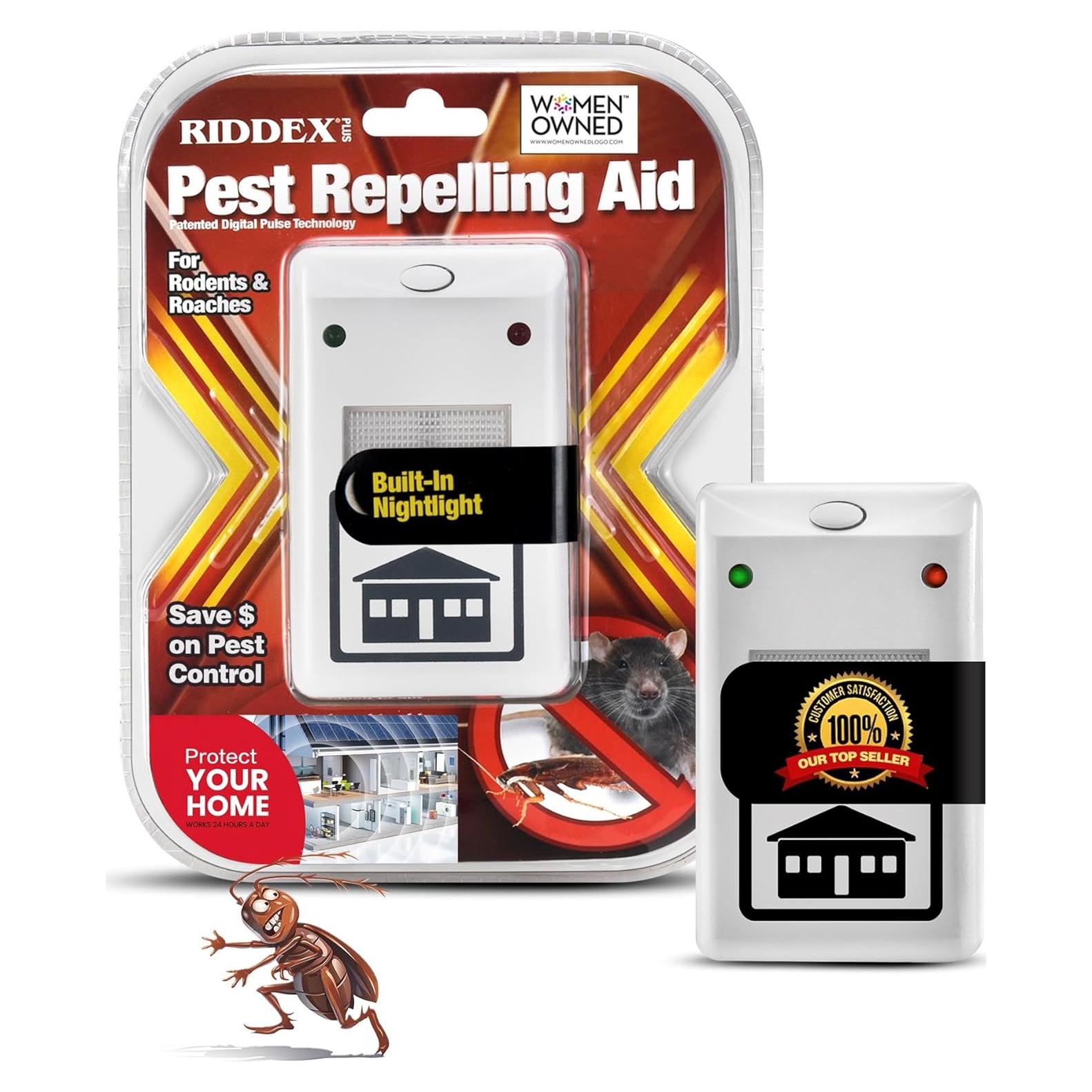 Repelente de Plagas RIDDEX Plus Enchufable con Lámpara Nocturna