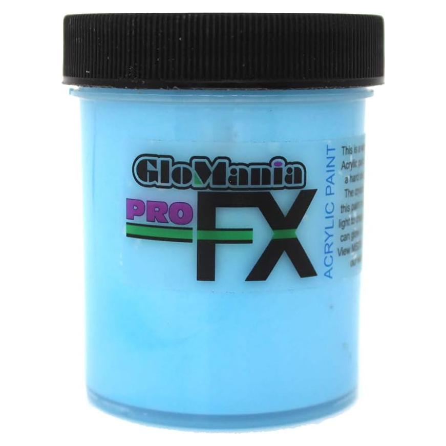 Pintura Acrílica Brillo Azul UV Glomania 2oz Neón Fluorescente