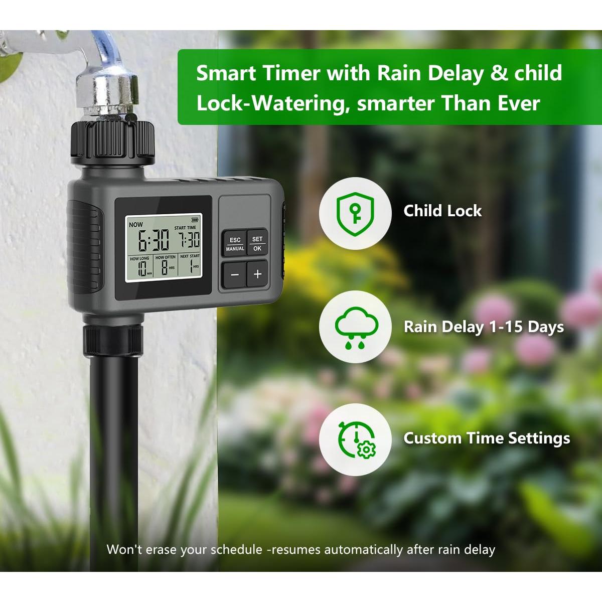 Sistema de Riego por Goteo HEKIWAY 18m con Temporizador Automático