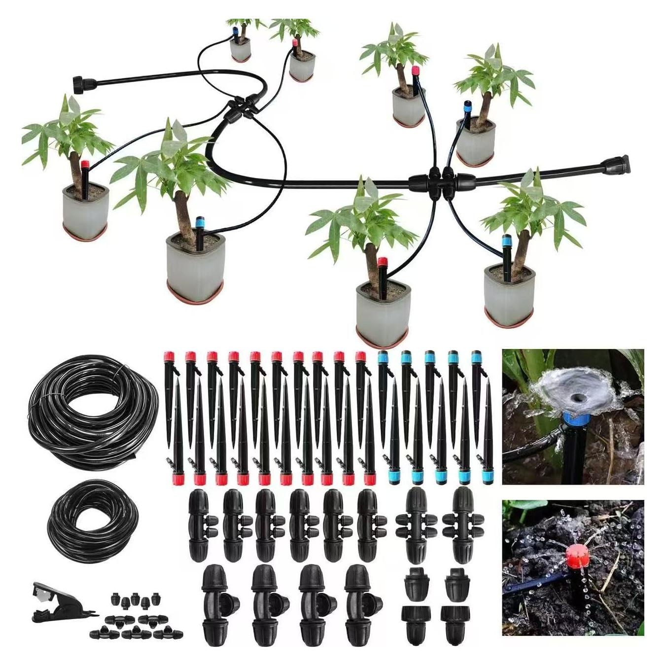 Kit Completo de Riego por Goteo Yawank 30.48m Ajustable