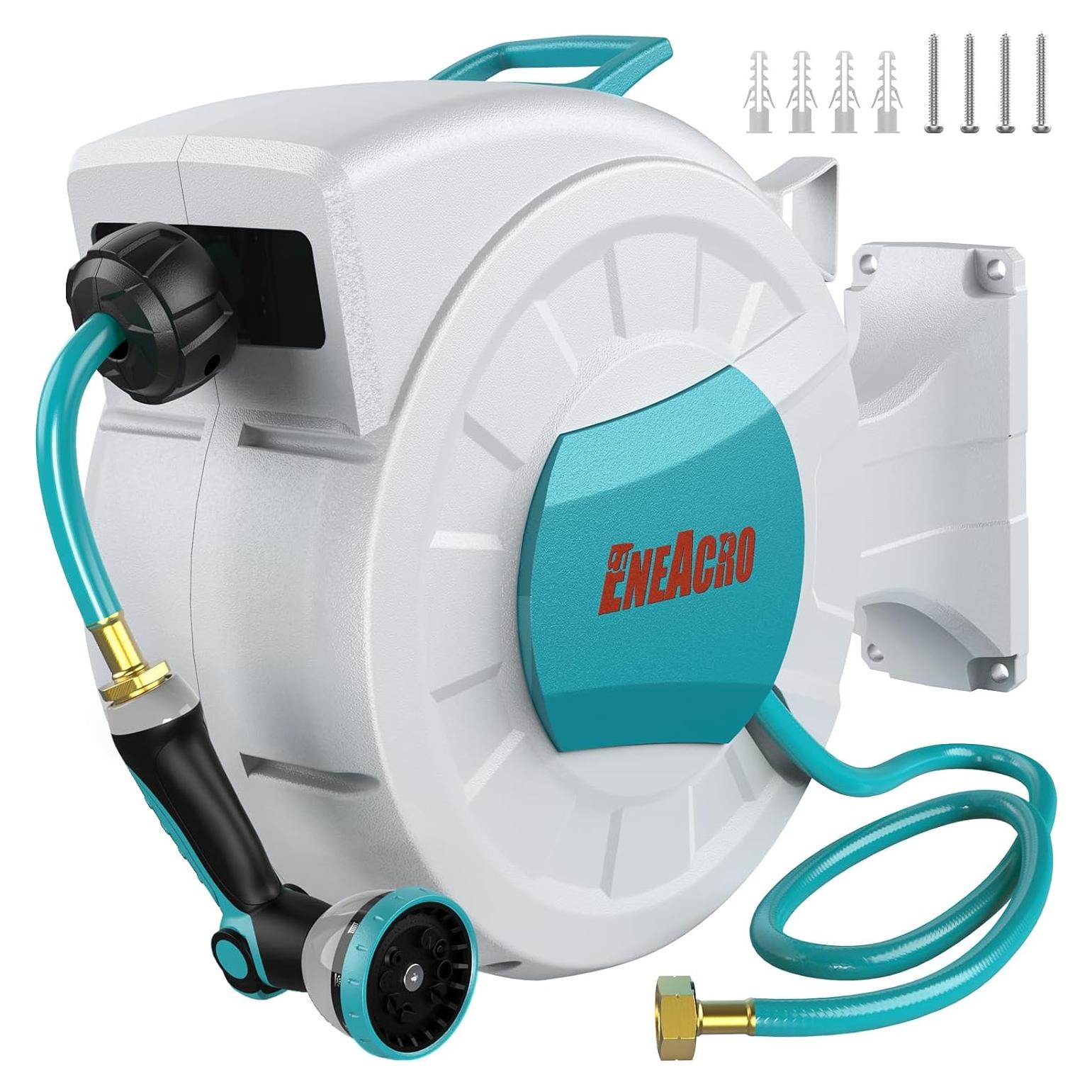 Carrete de Manguera de Jardín Retráctil ENEACRO 30.48m