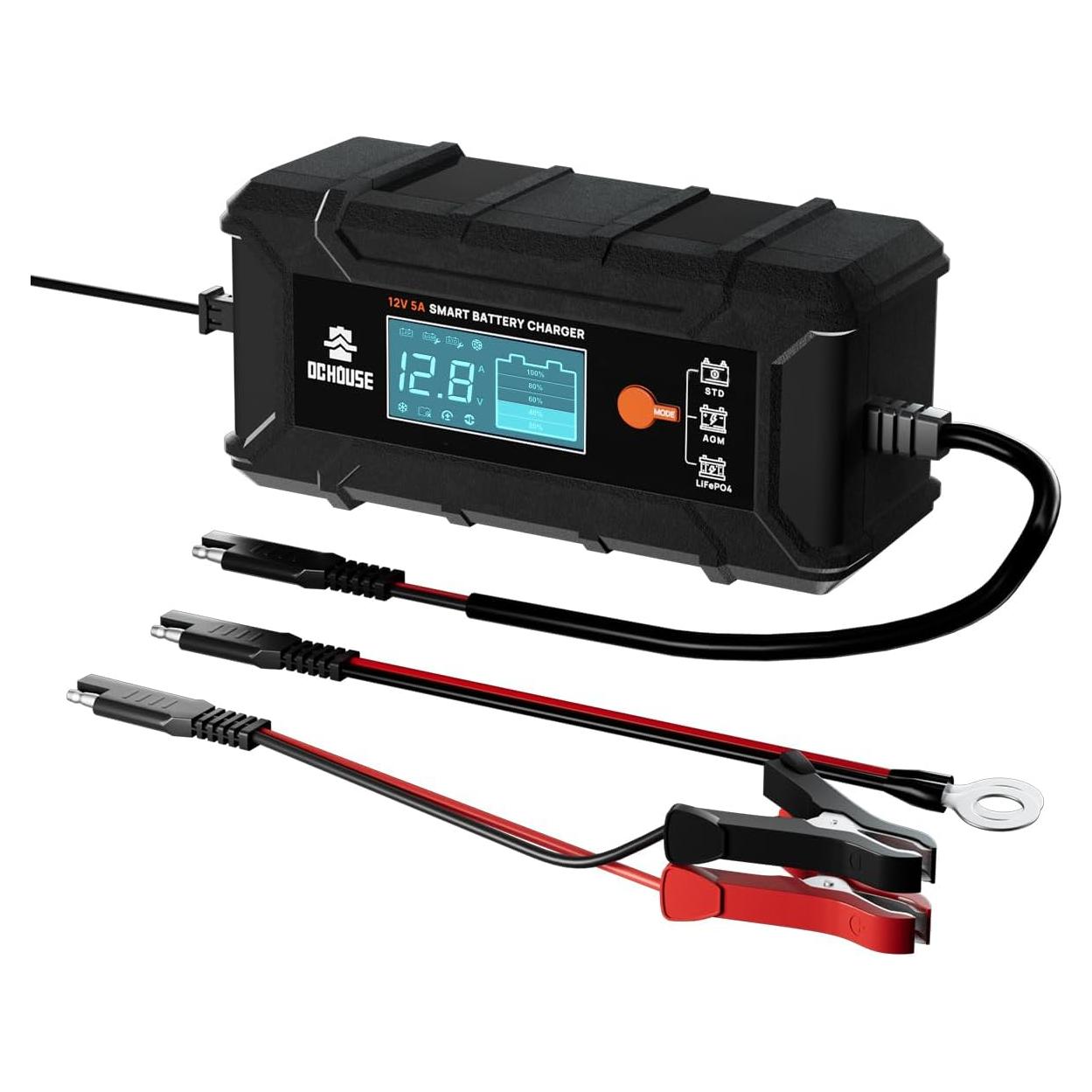 Cargador Inteligente de Batería 12V DC HOUSE 5A LiFePO4