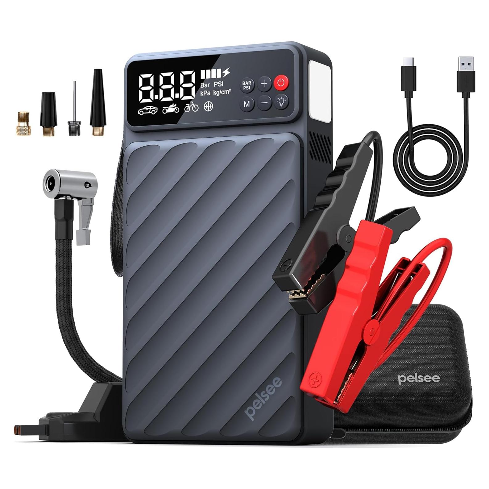 Arrancador de Batería Pelsee E1 3500A 20000mAh con Compresor