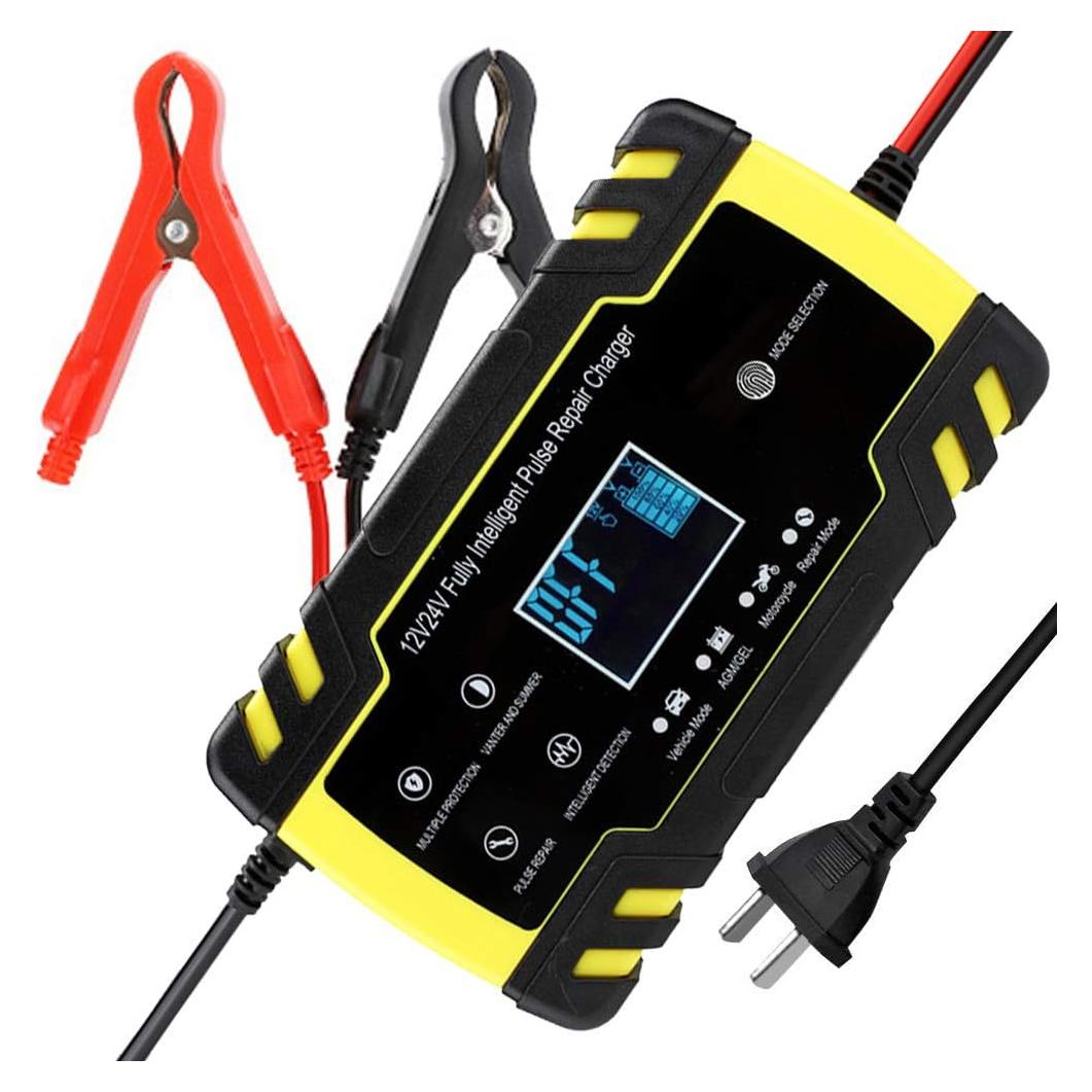 Cargador de Batería Inteligente Haofy 12V/24V 8A/4A con LCD