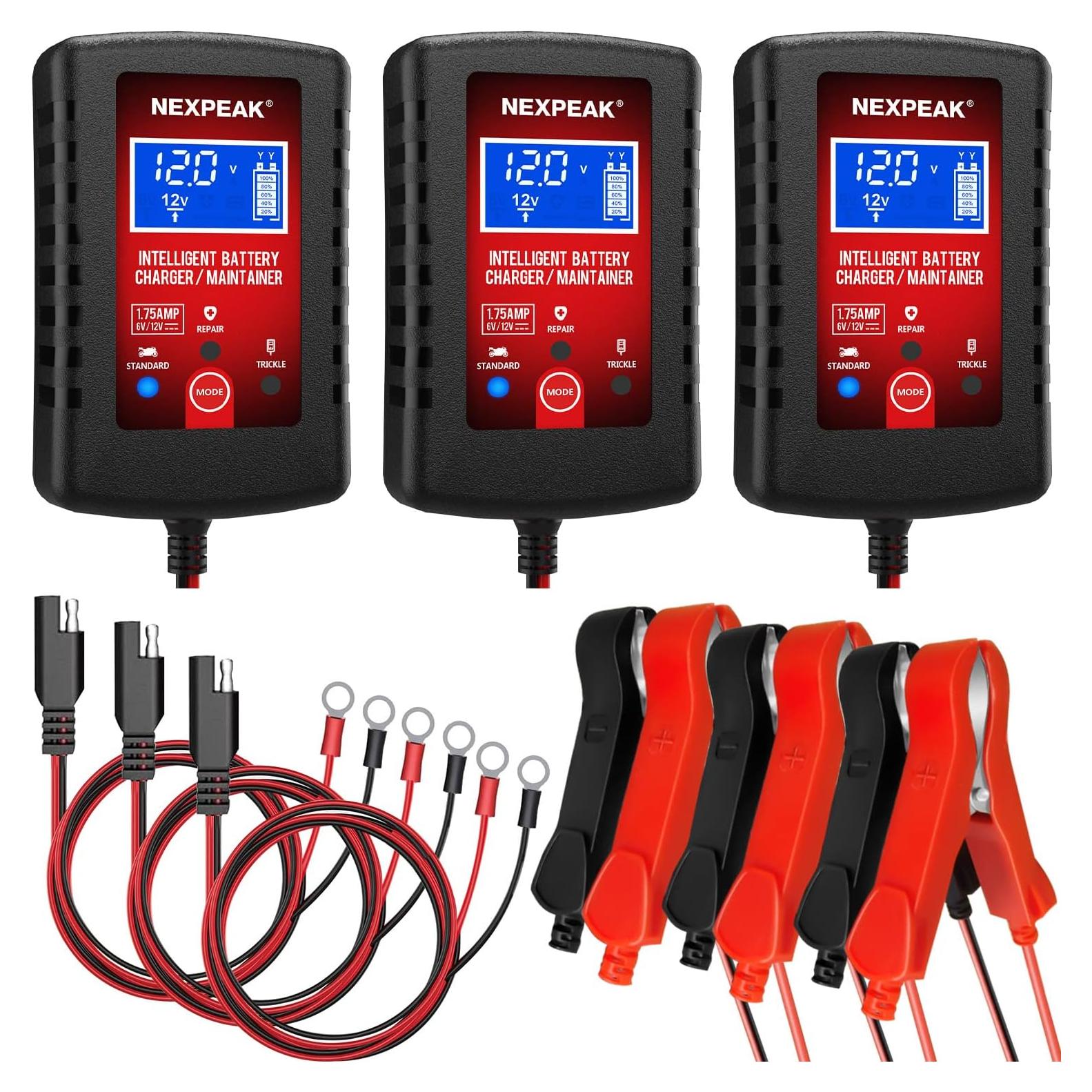 Cargador de Batería Inteligente NEXPEAK 6V/12V 1.75A 4 en 1
