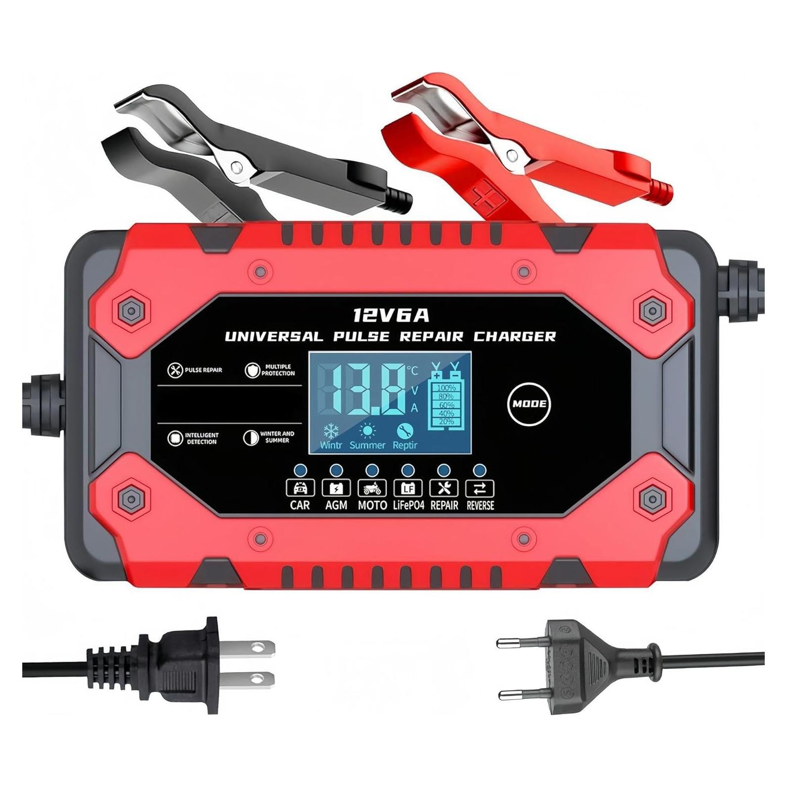 Cargador de Batería 12V 6A Genérico Inteligente con LCD